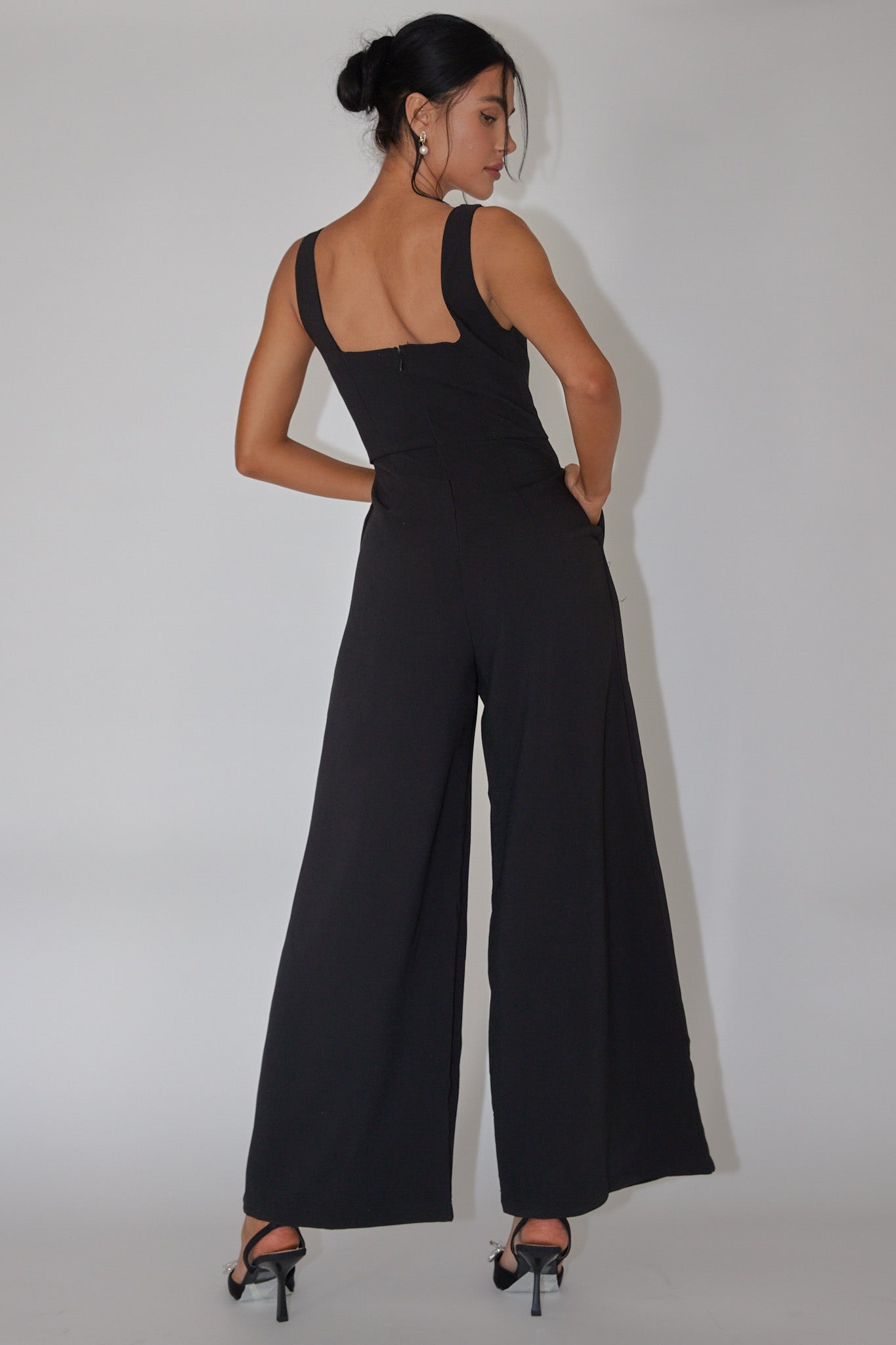 Colleen Side Pocket Jumpsuit Black by Selfie Leslie