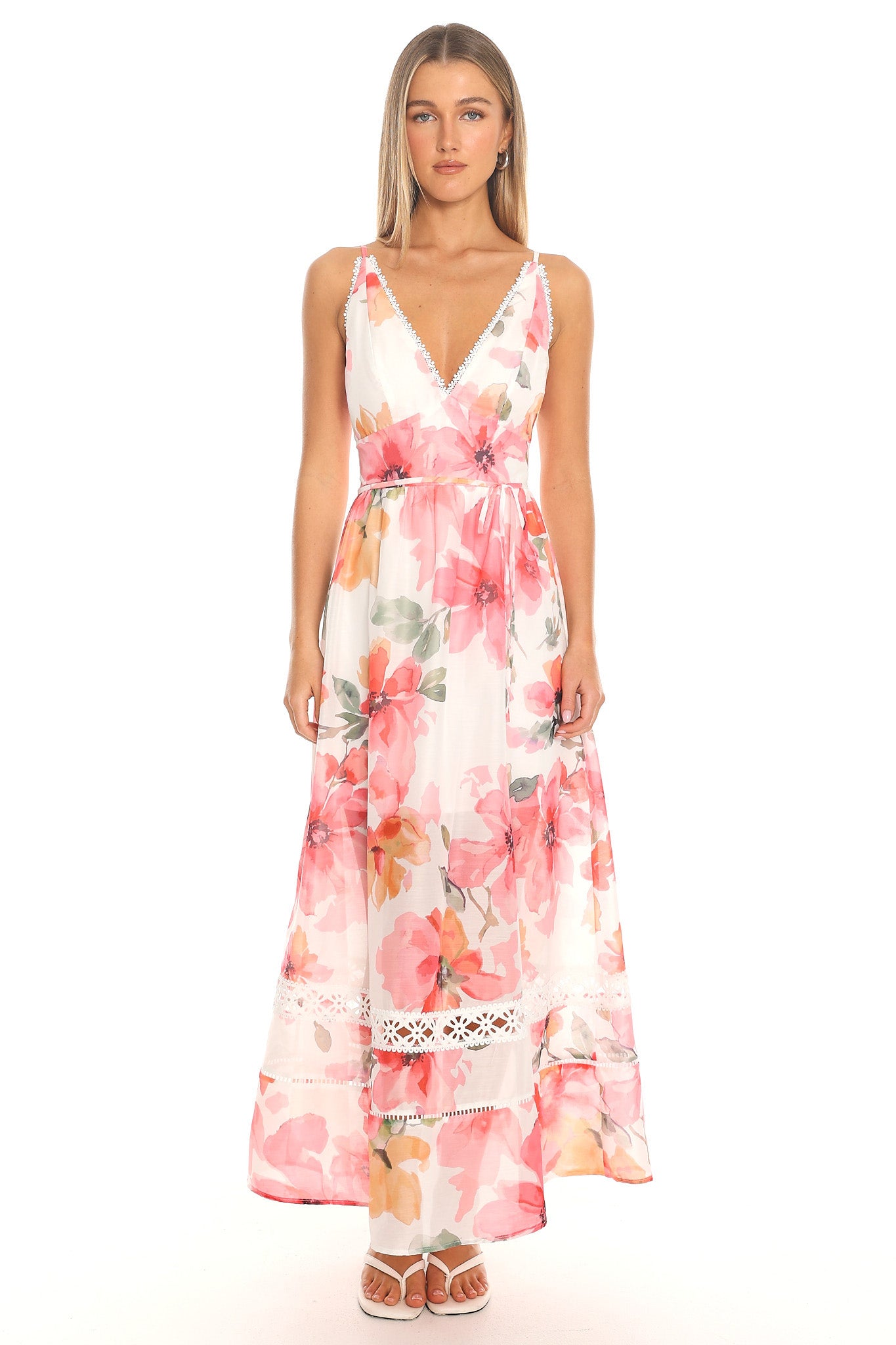 Orlia Floral Maxi Dress Pink