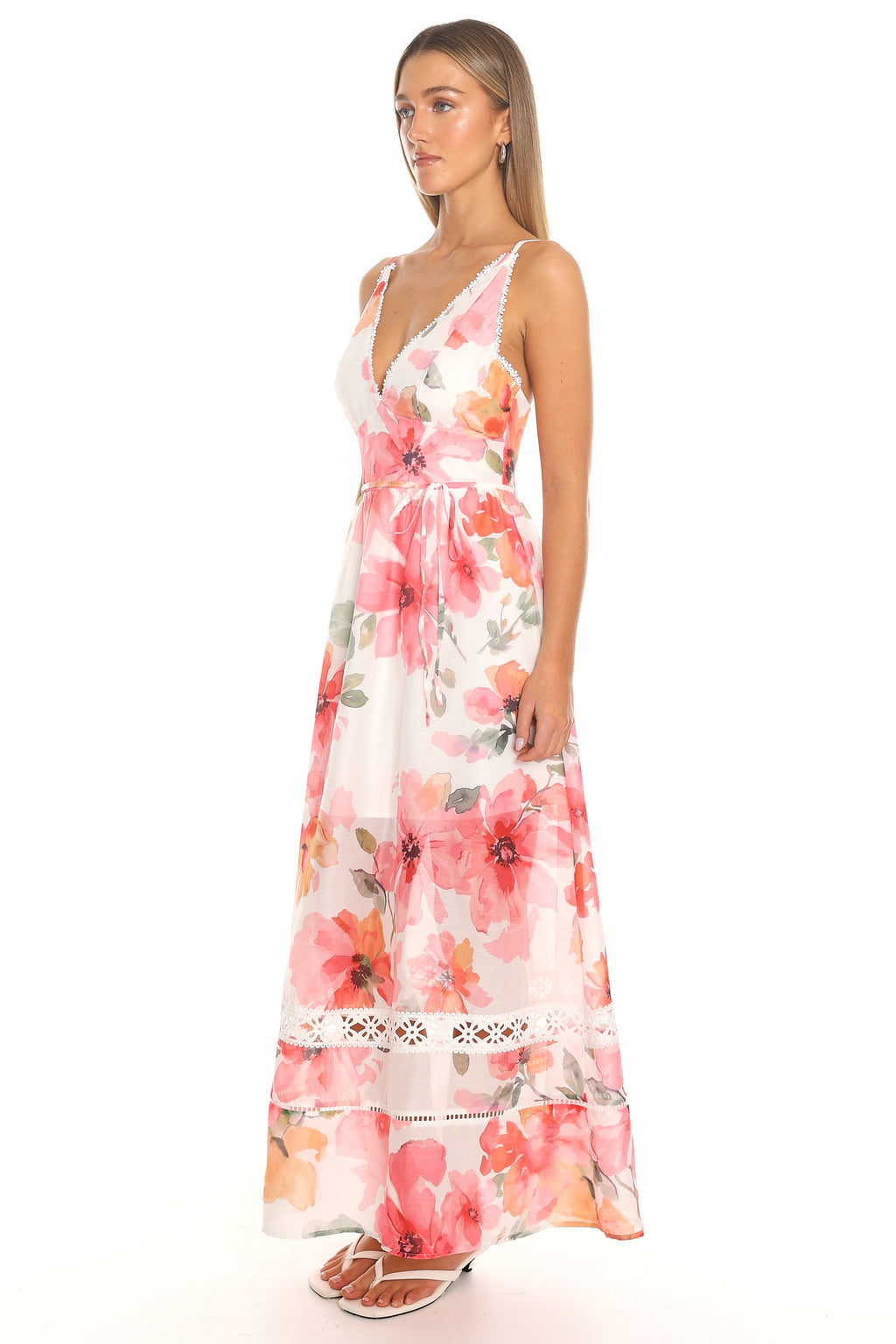 Orlia Floral Maxi Dress Pink