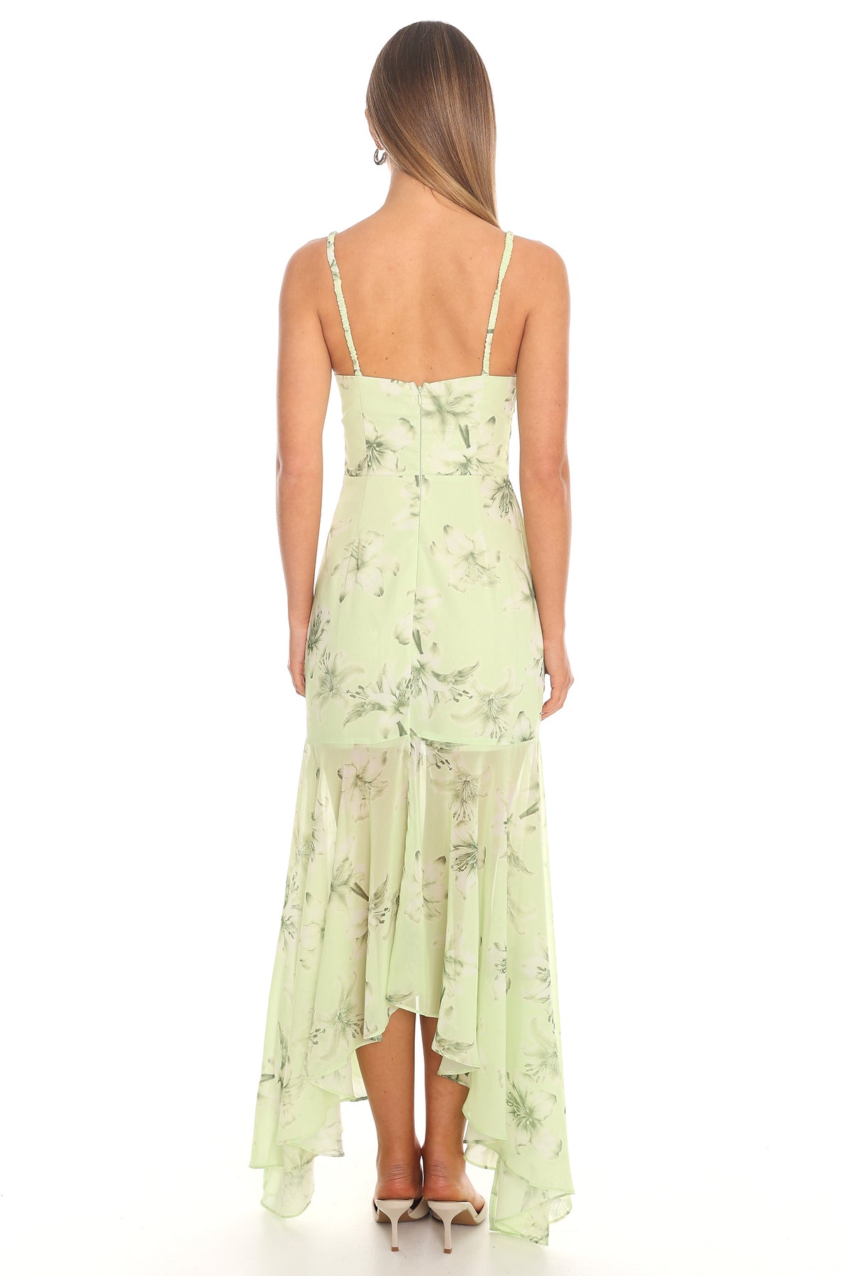 Blossoming Fields Hi-Lo Maxi Dress Sage