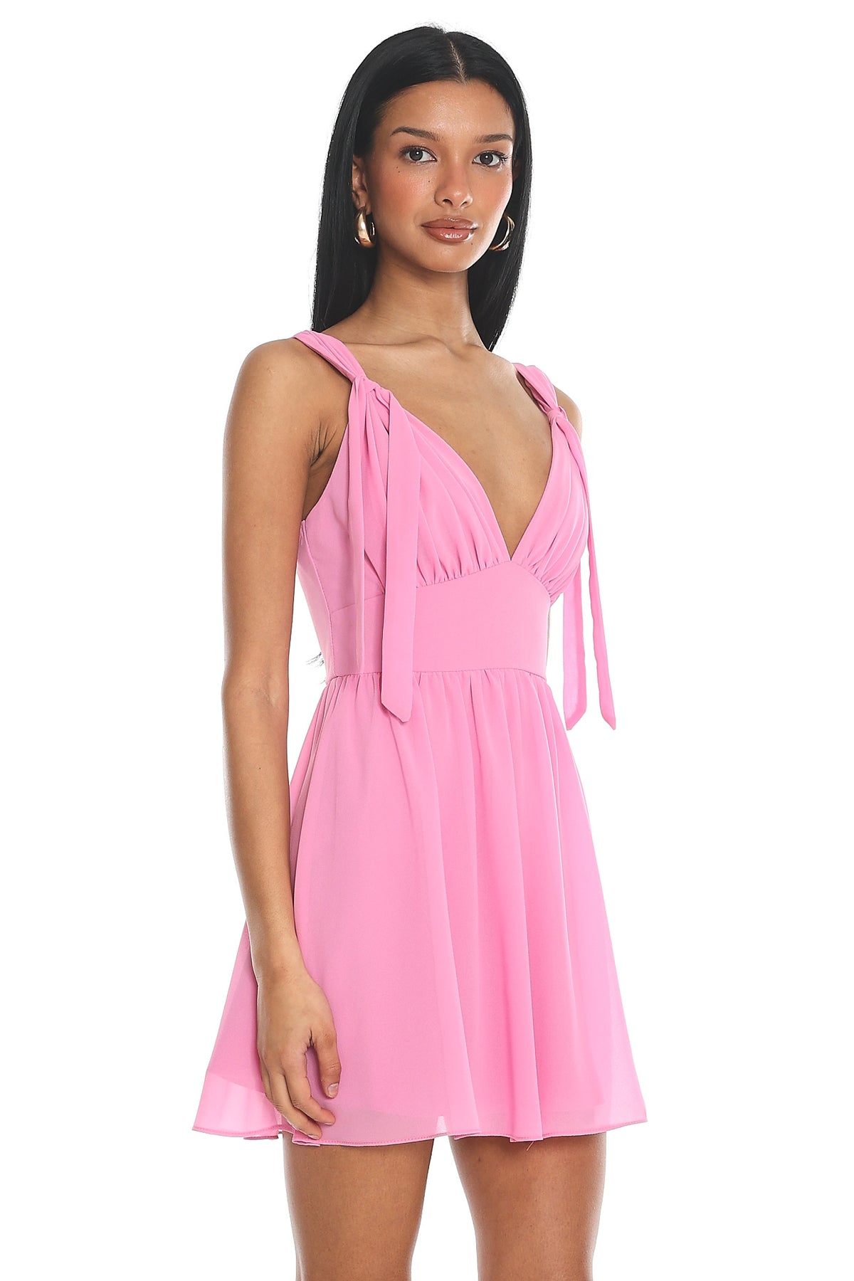 Lover Girl Tie Strap Mini Dress Pink