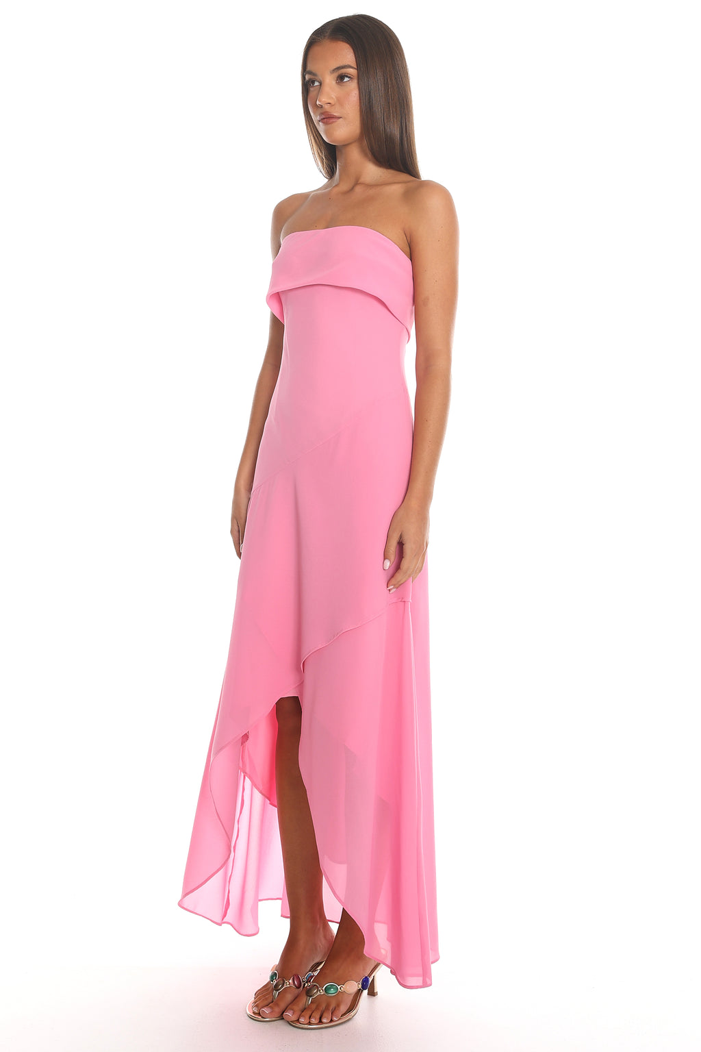 Soria Strapless Maxi Dress Pink
