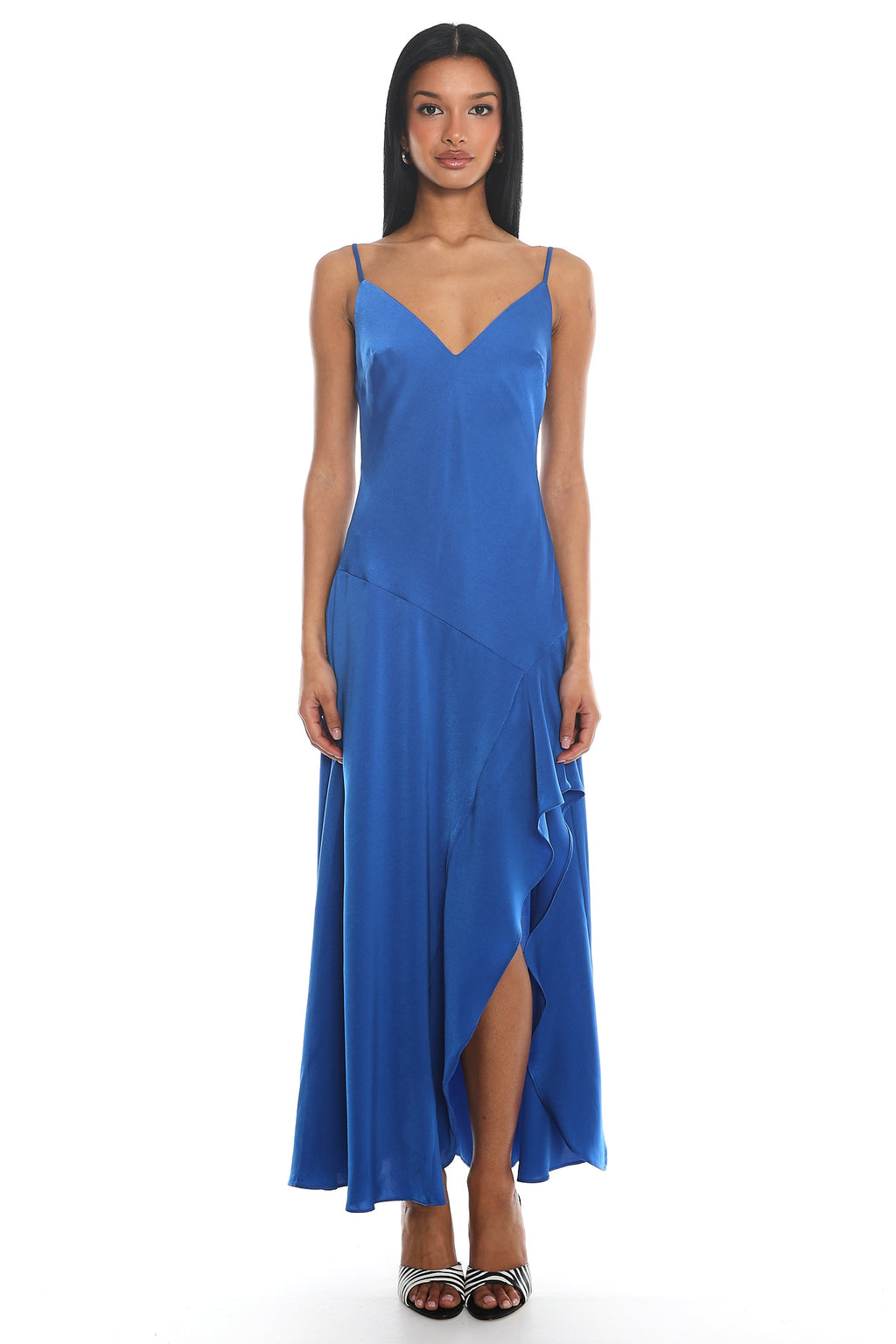 Midsummer Muse Satin Maxi Dress Blue