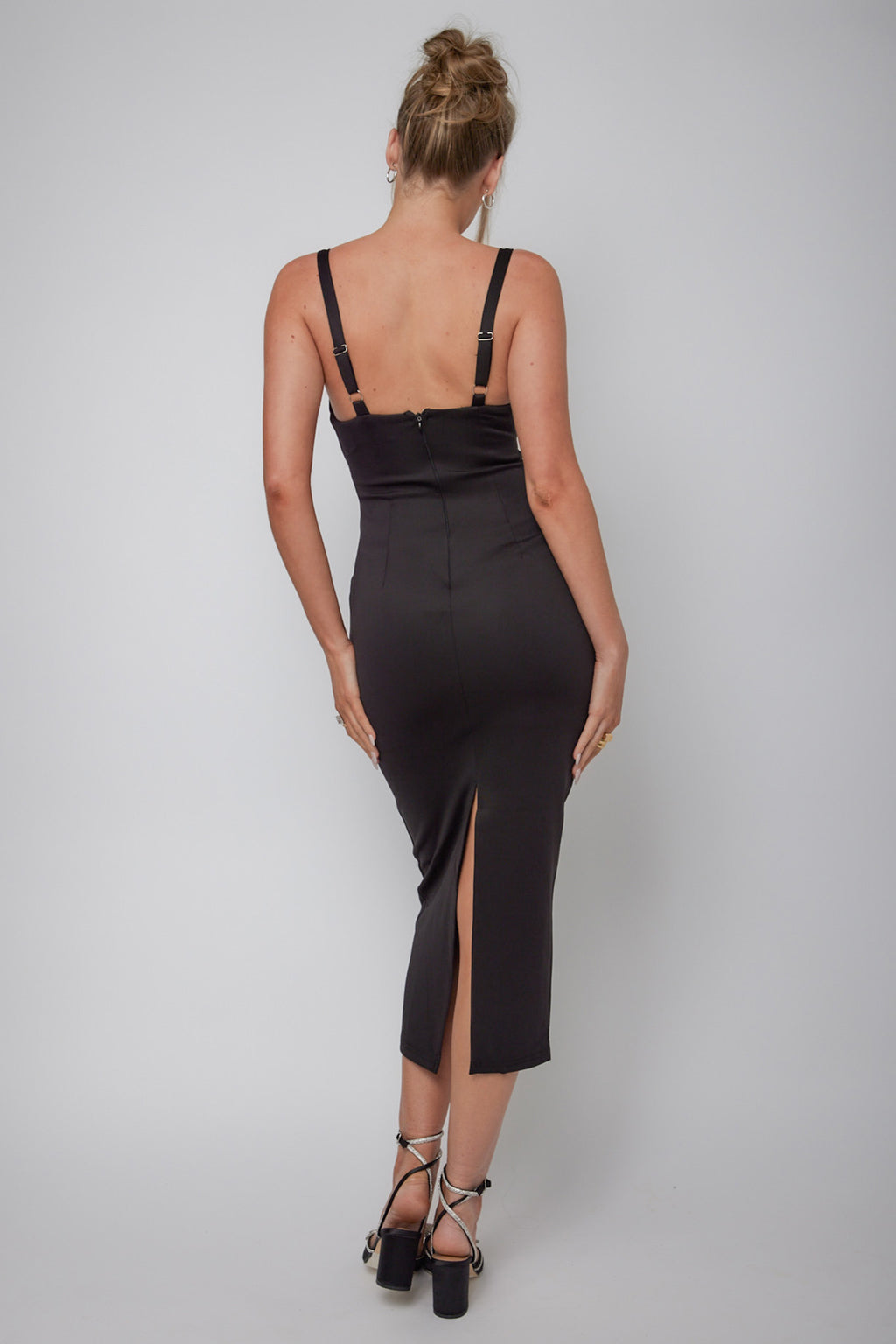 La Bellevilloise Sequin Bust Midi Dress Black by Selfie Leslie