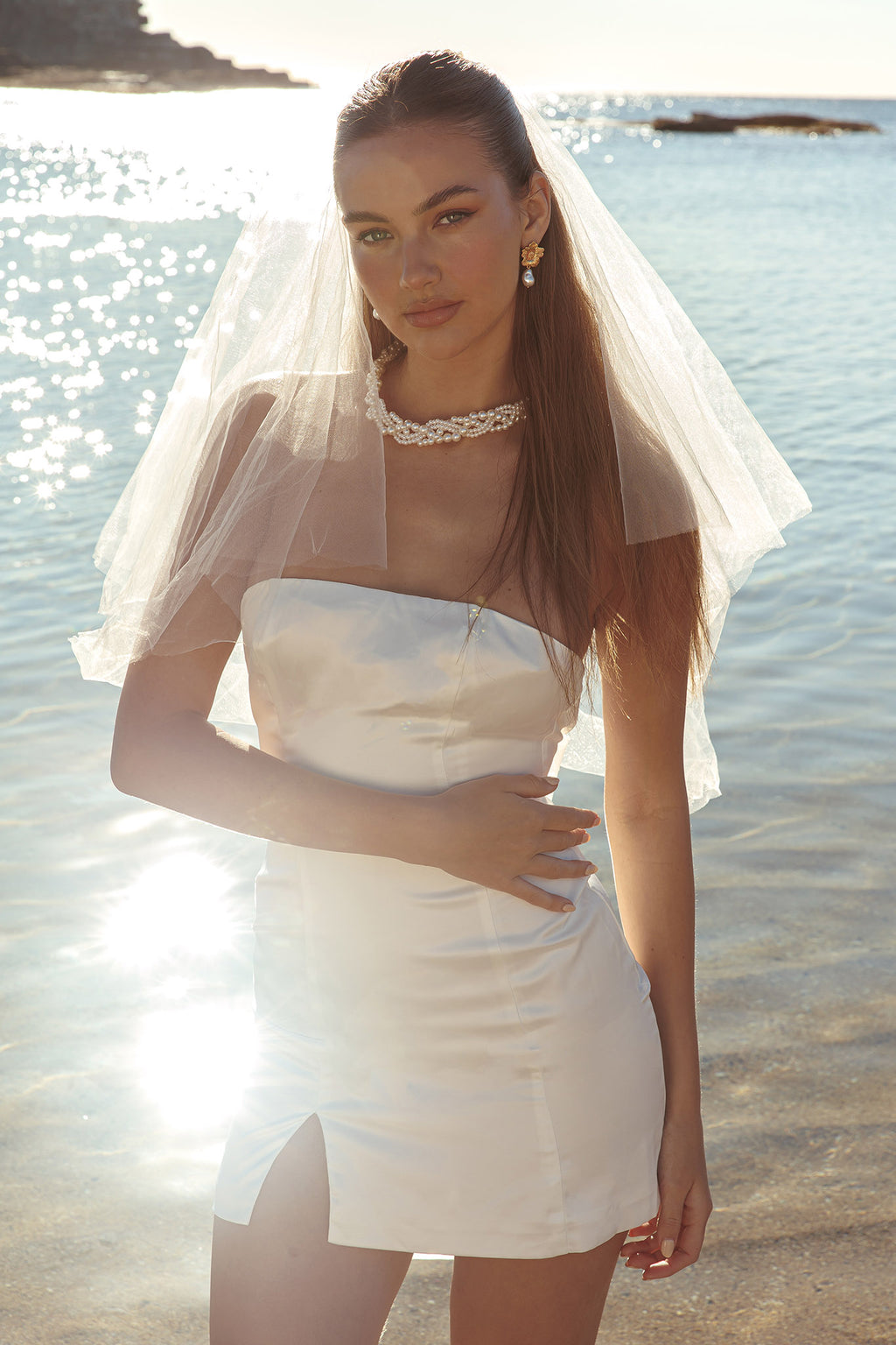 Always And Forever Back Bow Mini Dress White by Selfie Leslie