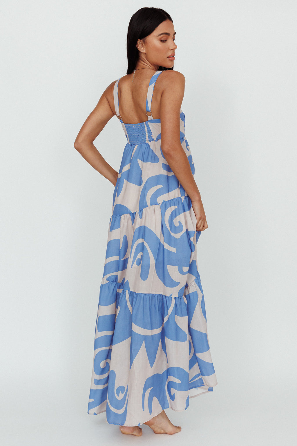 Indianna Square Neckline Maxi Dress Printed Lilac/Sand by Selfie Leslie