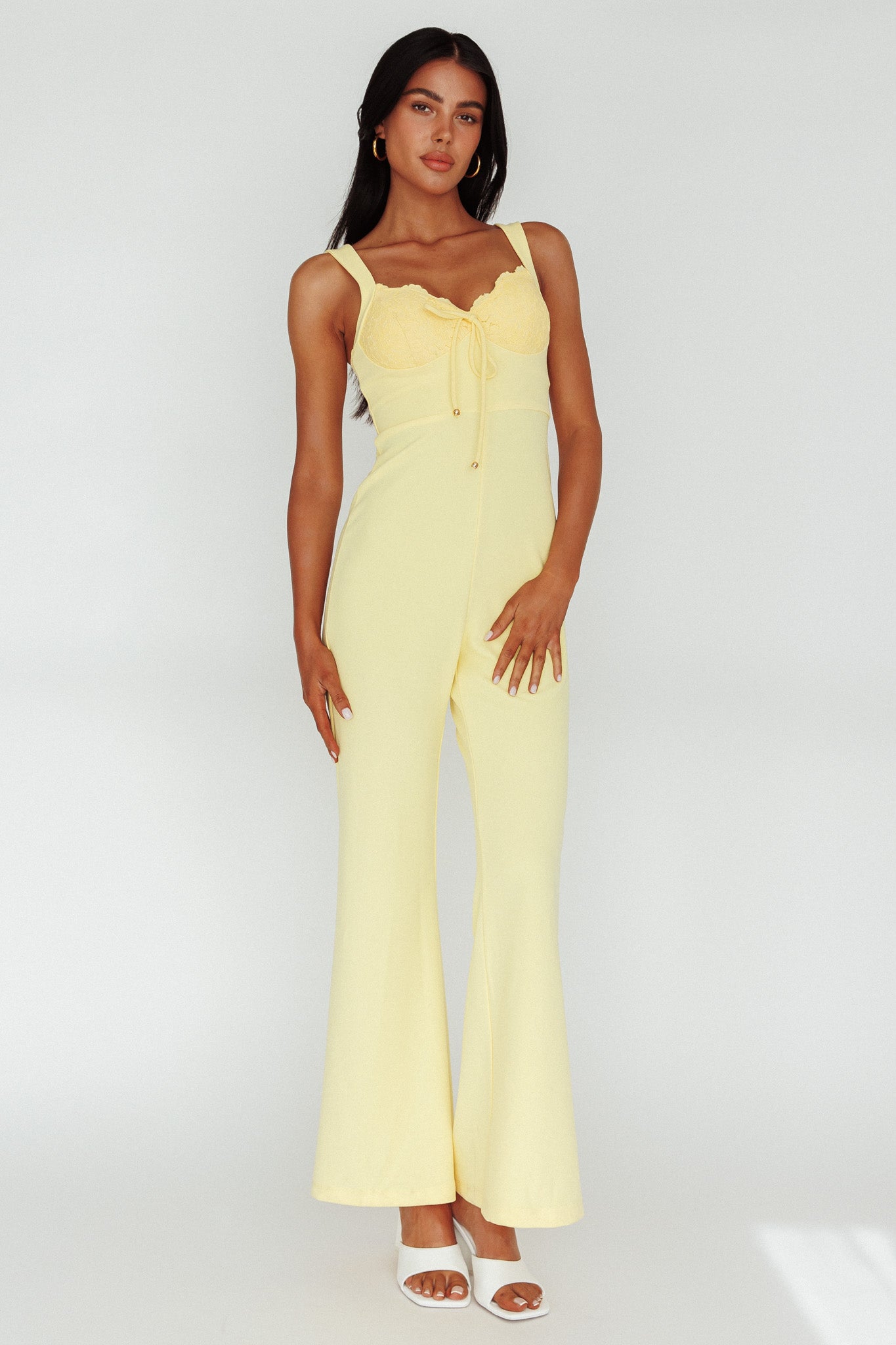 Ti Amo Lace Bust Jumpsuit Yellow by Selfie Leslie