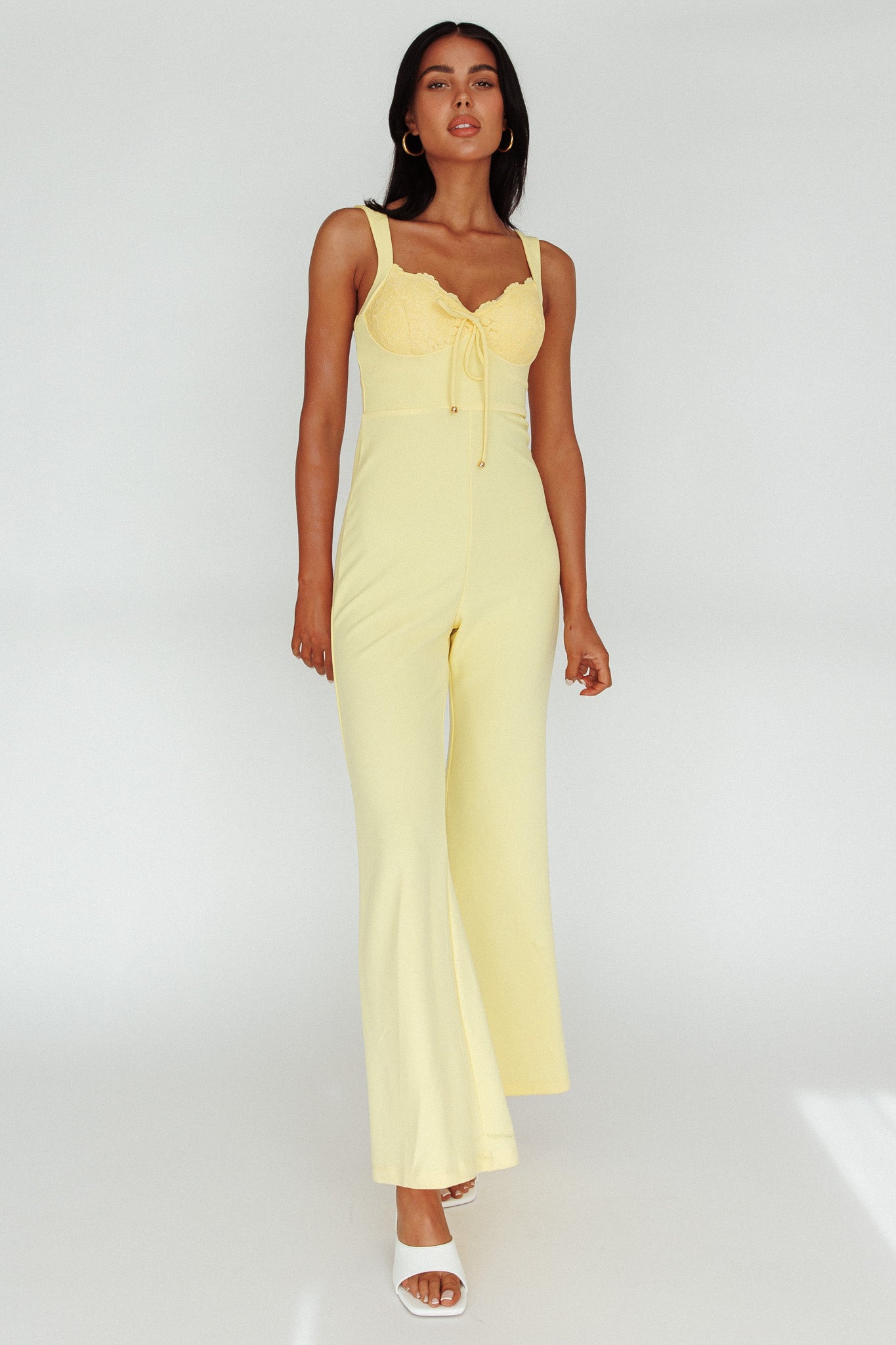 Ti Amo Lace Bust Jumpsuit Yellow by Selfie Leslie