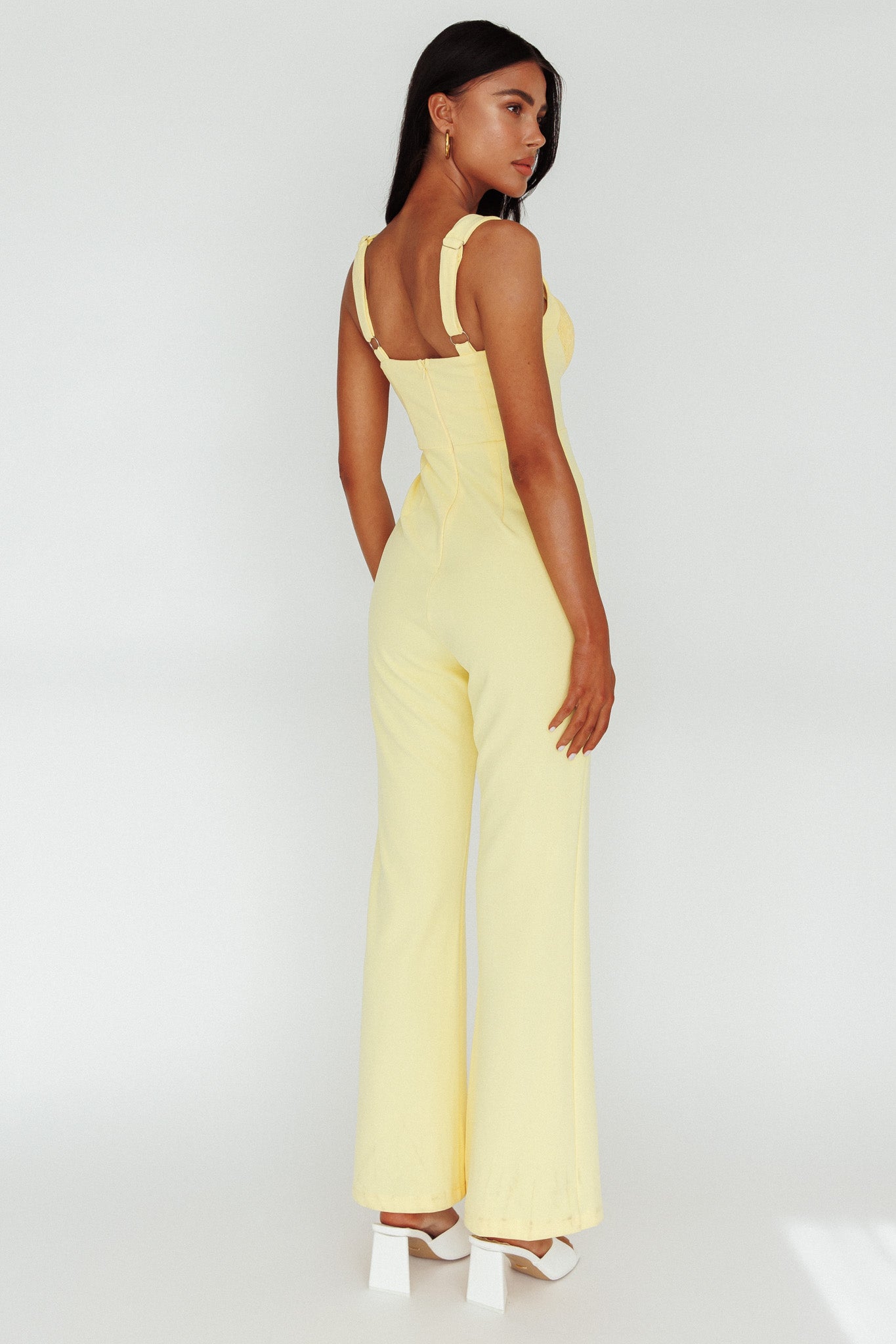 Ti Amo Lace Bust Jumpsuit Yellow by Selfie Leslie
