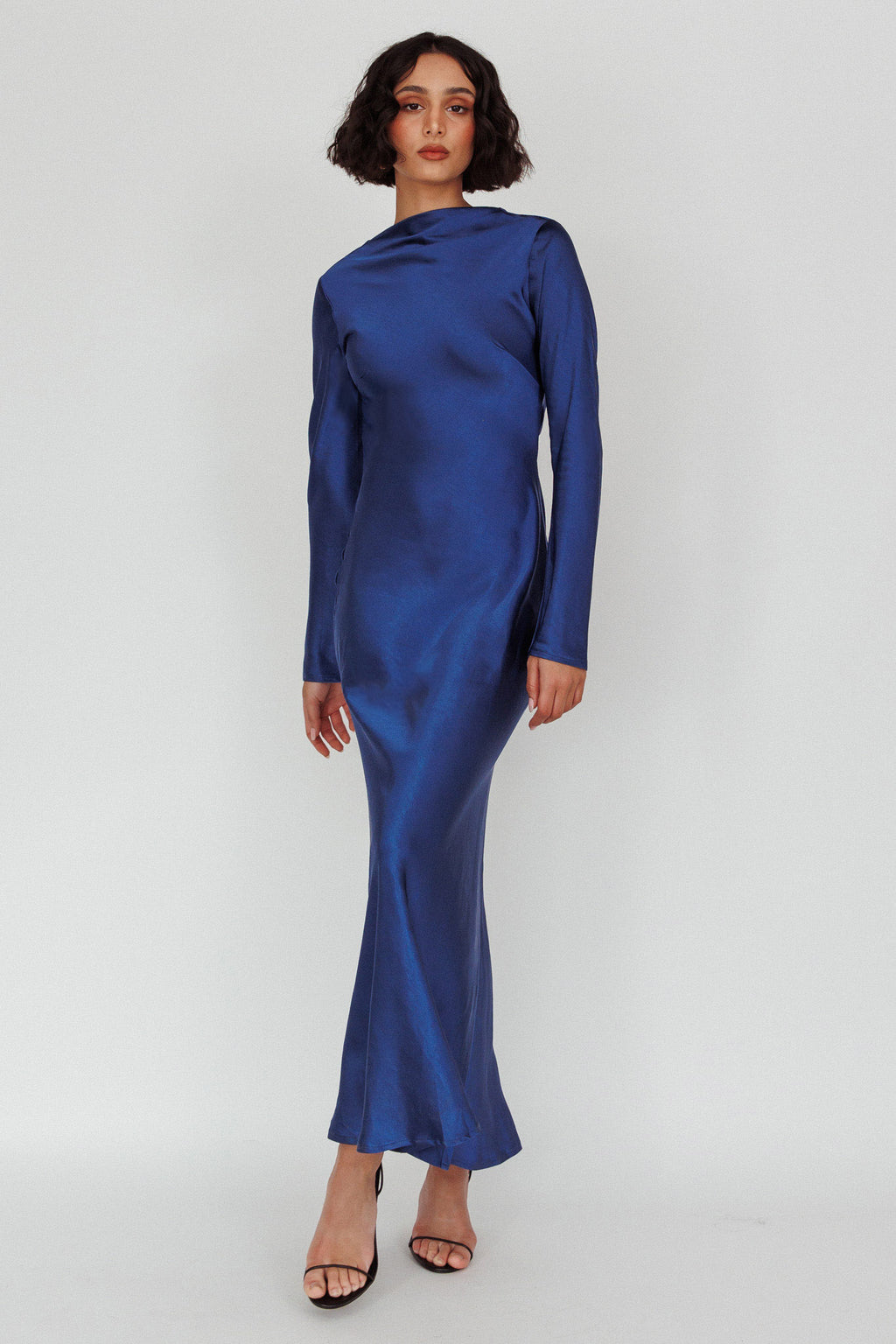 Lavera Open Back Long Sleeve Dress Navy by Selfie Leslie