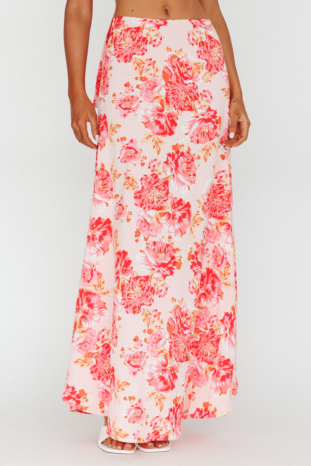 Gabbi Maxi Skirt Floral Print Pink by Selfie Leslie
