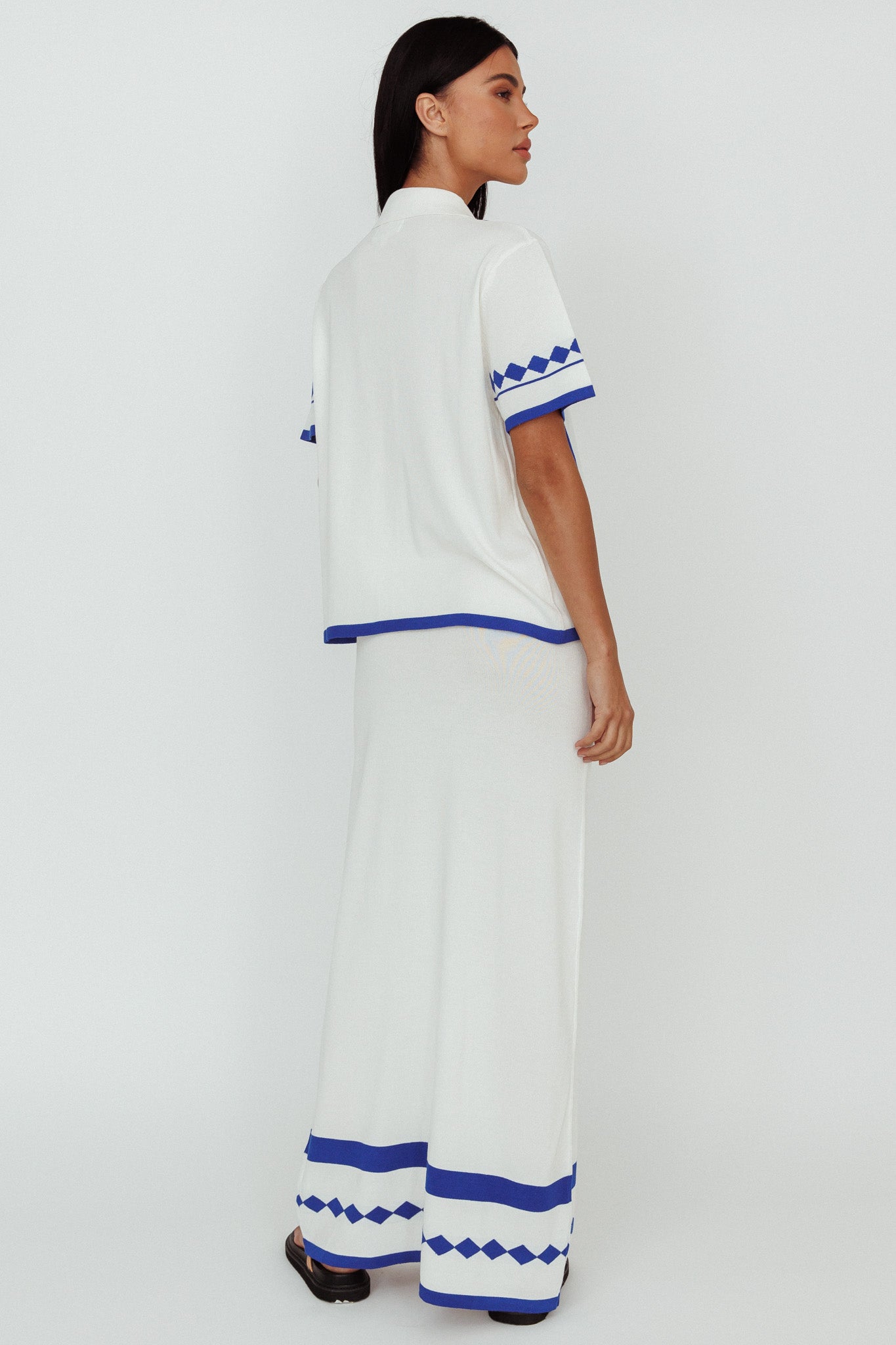 Amalfi Sun Knit Maxi Skirt White by Selfie Leslie