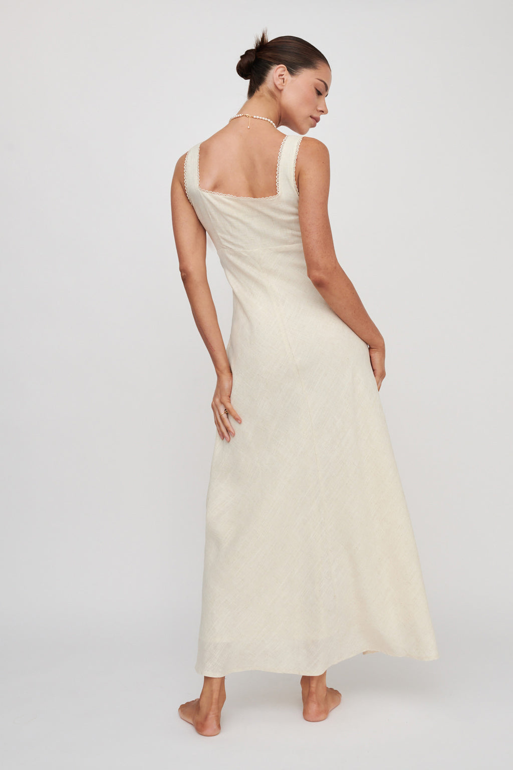 Carlee Gathered Bust Maxi Dress Oat by Selfie Leslie