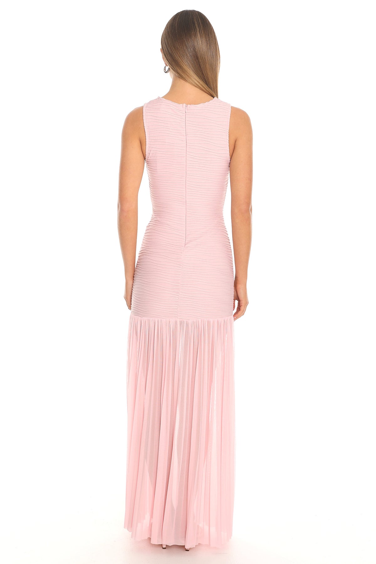 Blushing Muse Pleated Maxi Dress Baby Pink
