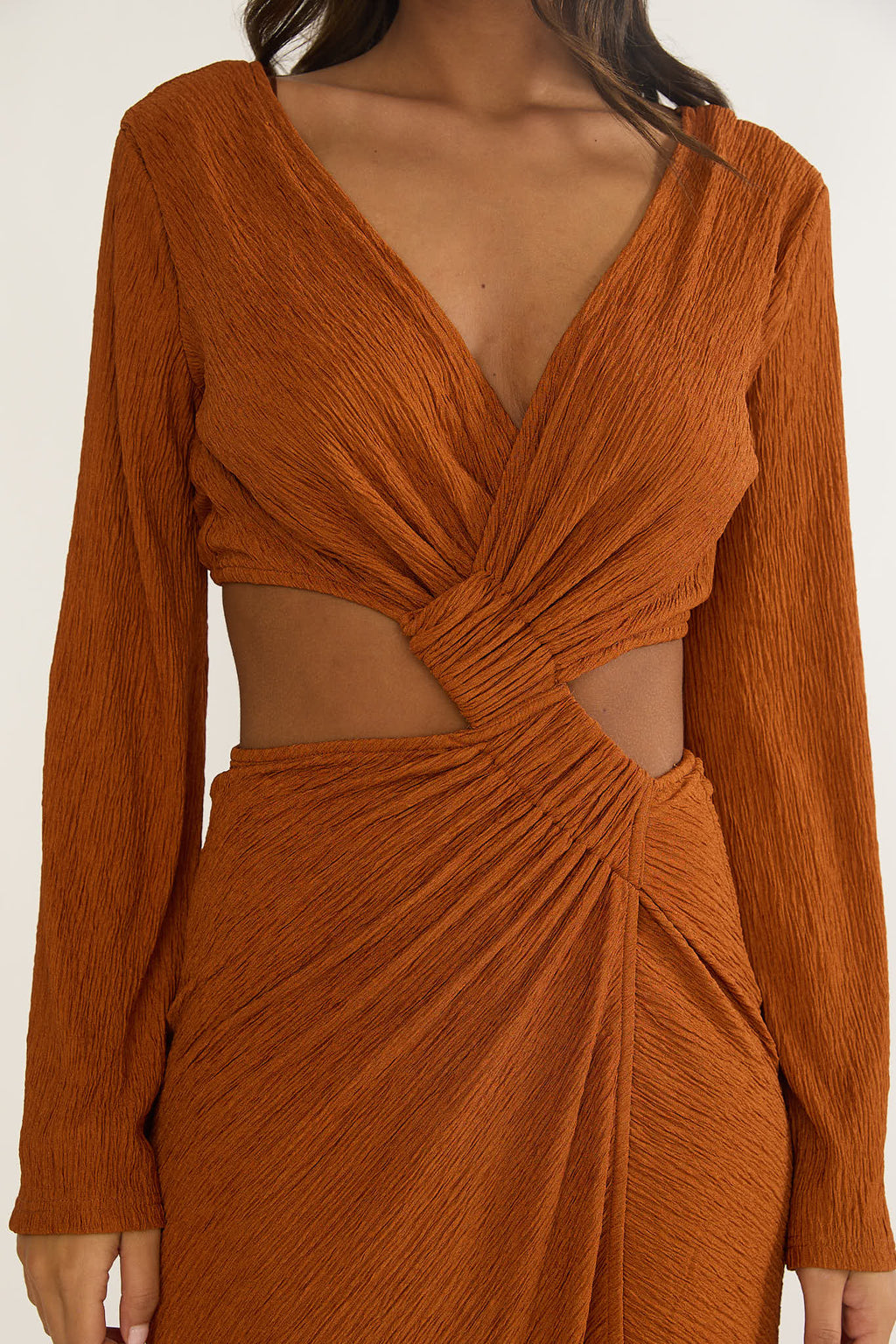 Desert Muse Cut-Out Twist Maxi Dress Ginger by Selfie Leslie