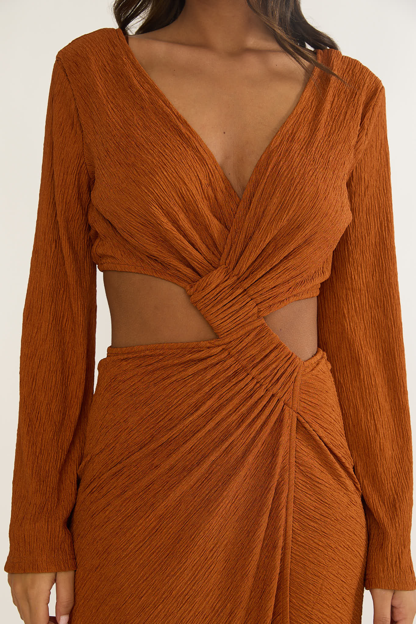 Desert Muse Cut-Out Twist Maxi Dress Ginger by Selfie Leslie