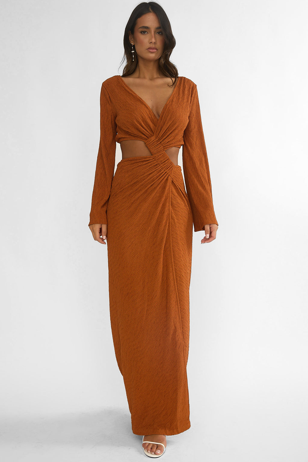 Desert Muse Cut-Out Twist Maxi Dress Ginger by Selfie Leslie