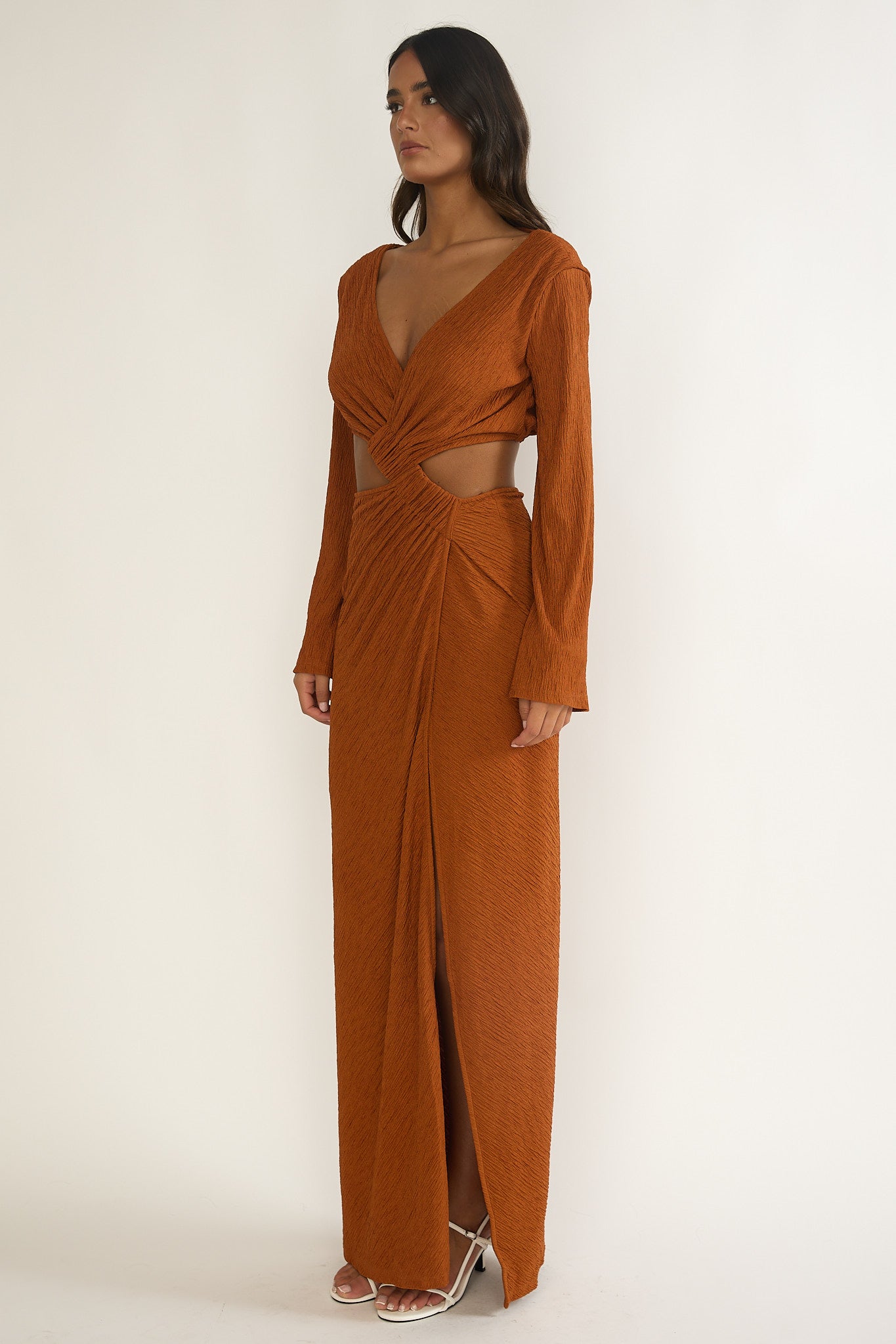 Desert Muse Cut-Out Twist Maxi Dress Ginger by Selfie Leslie