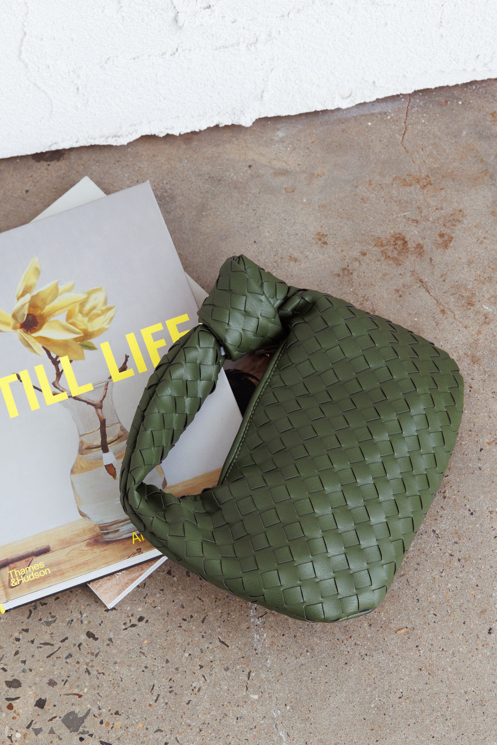Ani Woven Knot Handbag Moss by Selfie Leslie