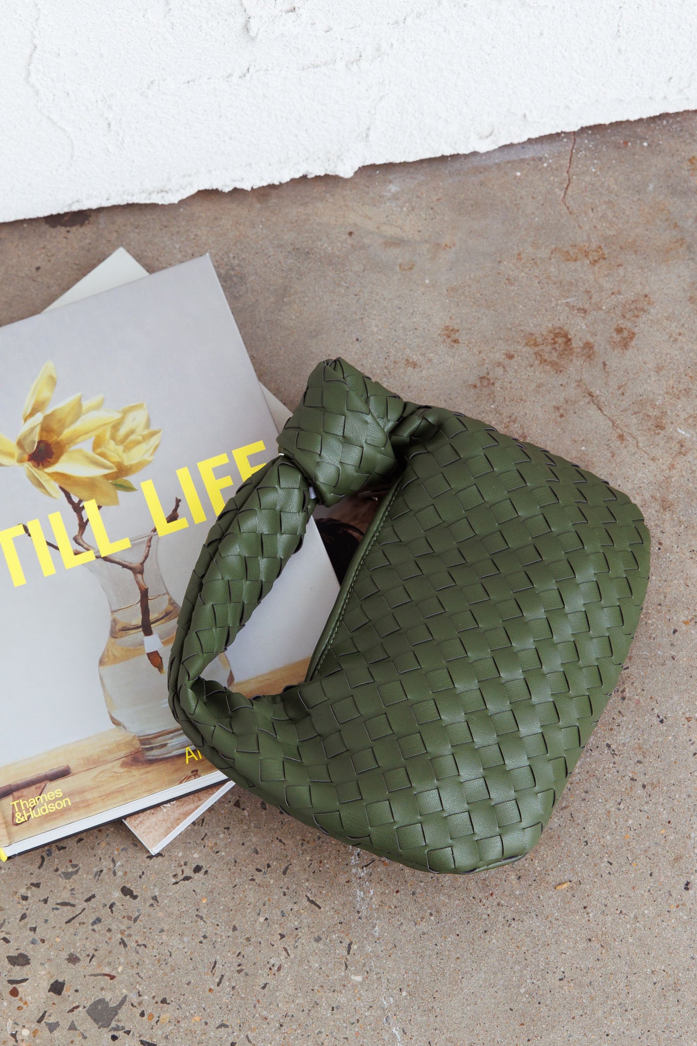 Ani Woven Knot Handbag Moss by Selfie Leslie