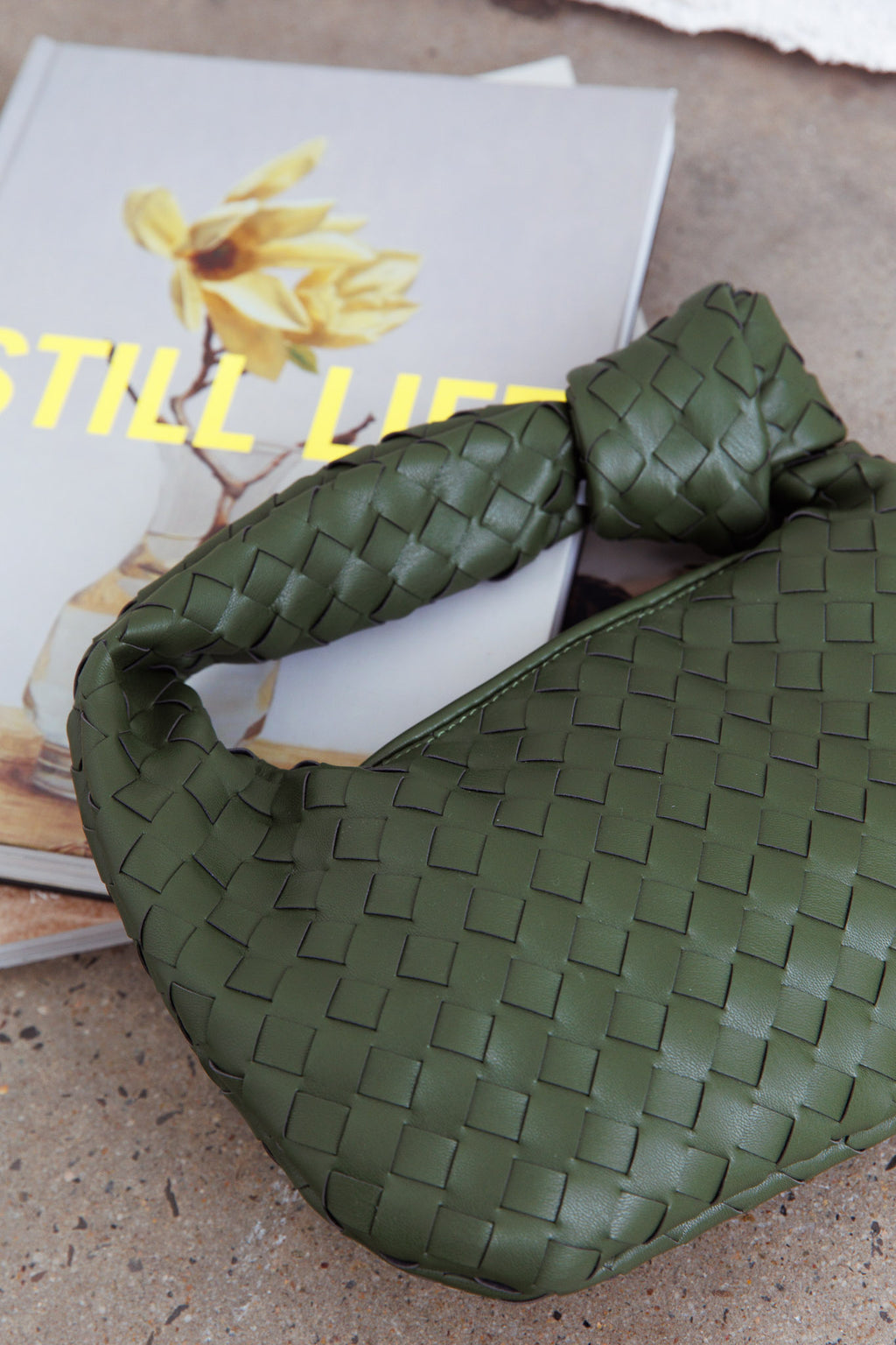 Ani Woven Knot Handbag Moss by Selfie Leslie