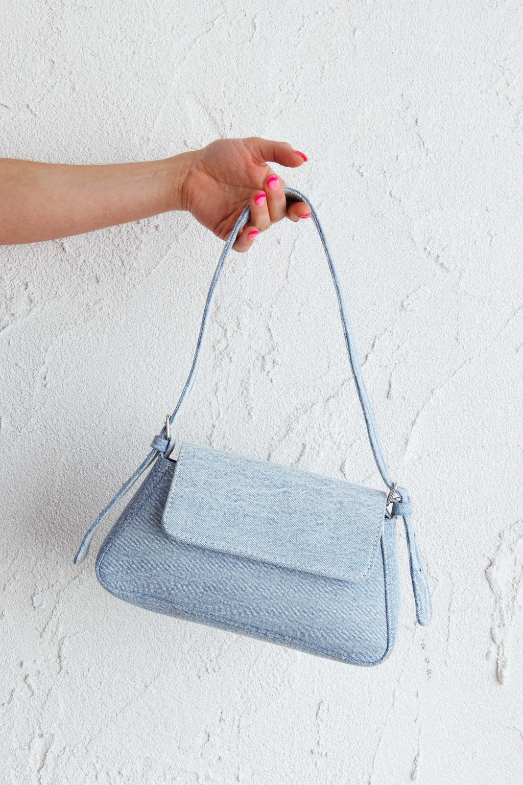 Claire Shoulder Bag With Flap Denim by Selfie Leslie