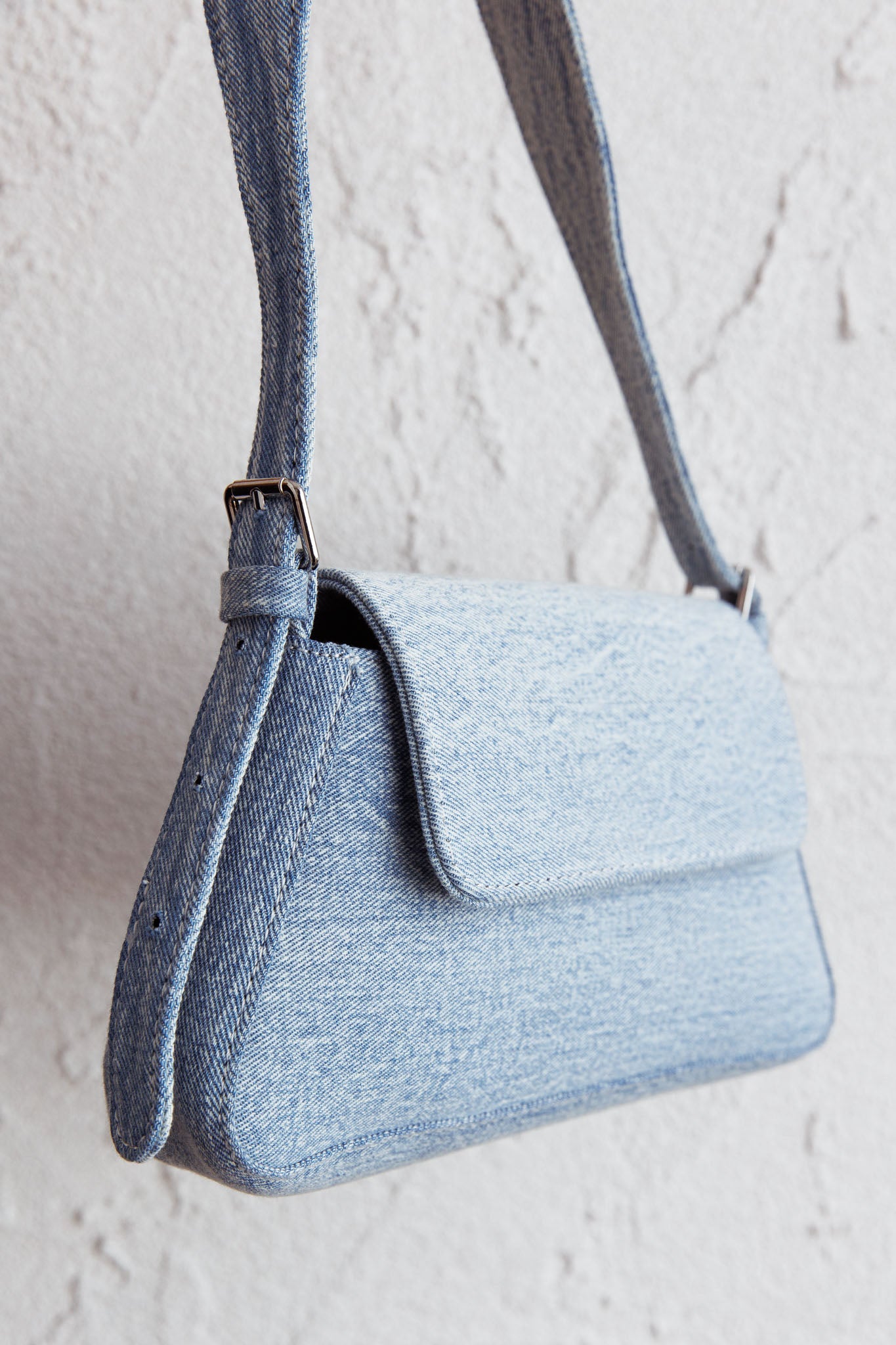 Claire Shoulder Bag With Flap Denim by Selfie Leslie