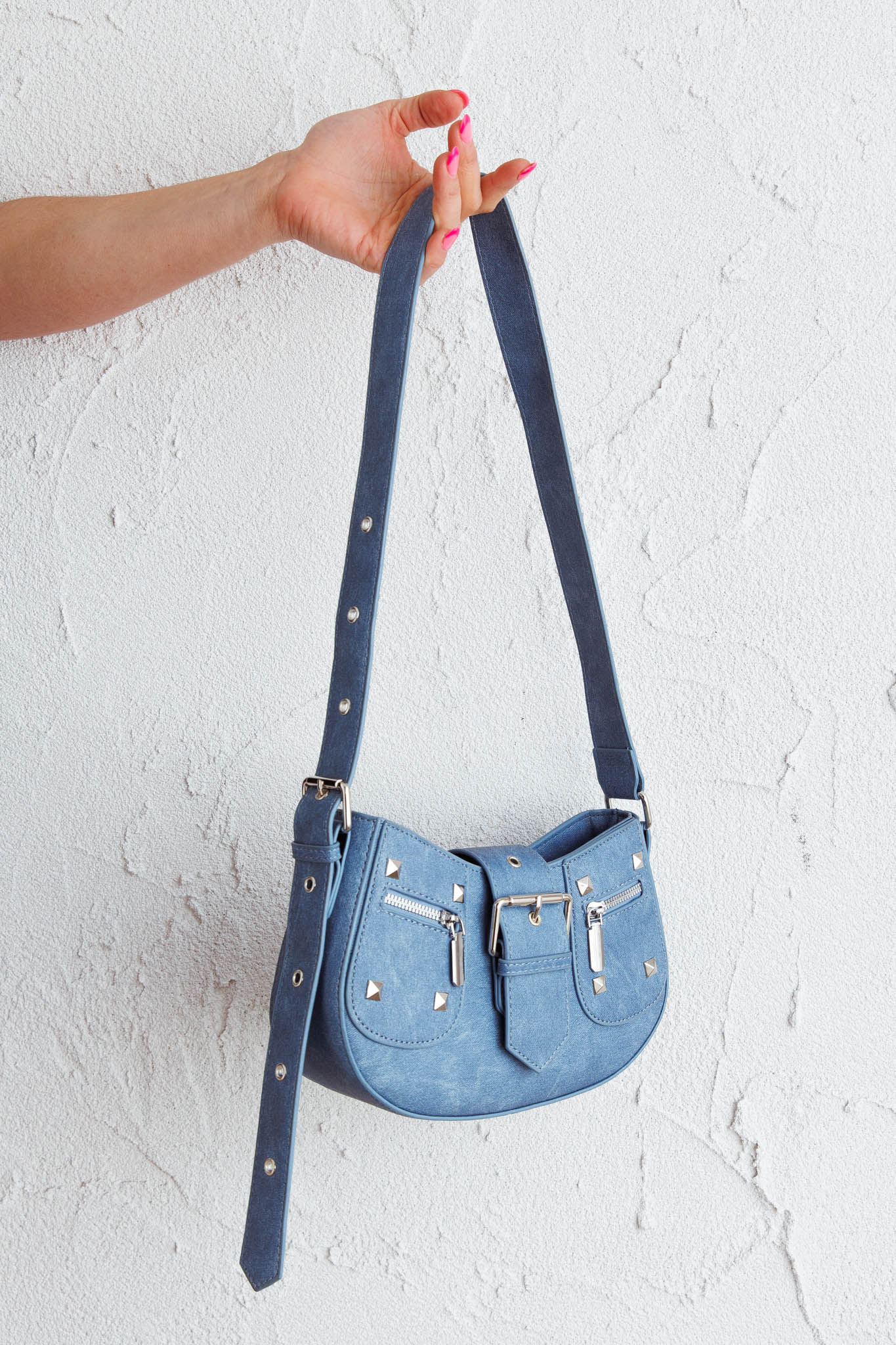 Britney Buckle Saddle Bag Denim by Selfie Leslie