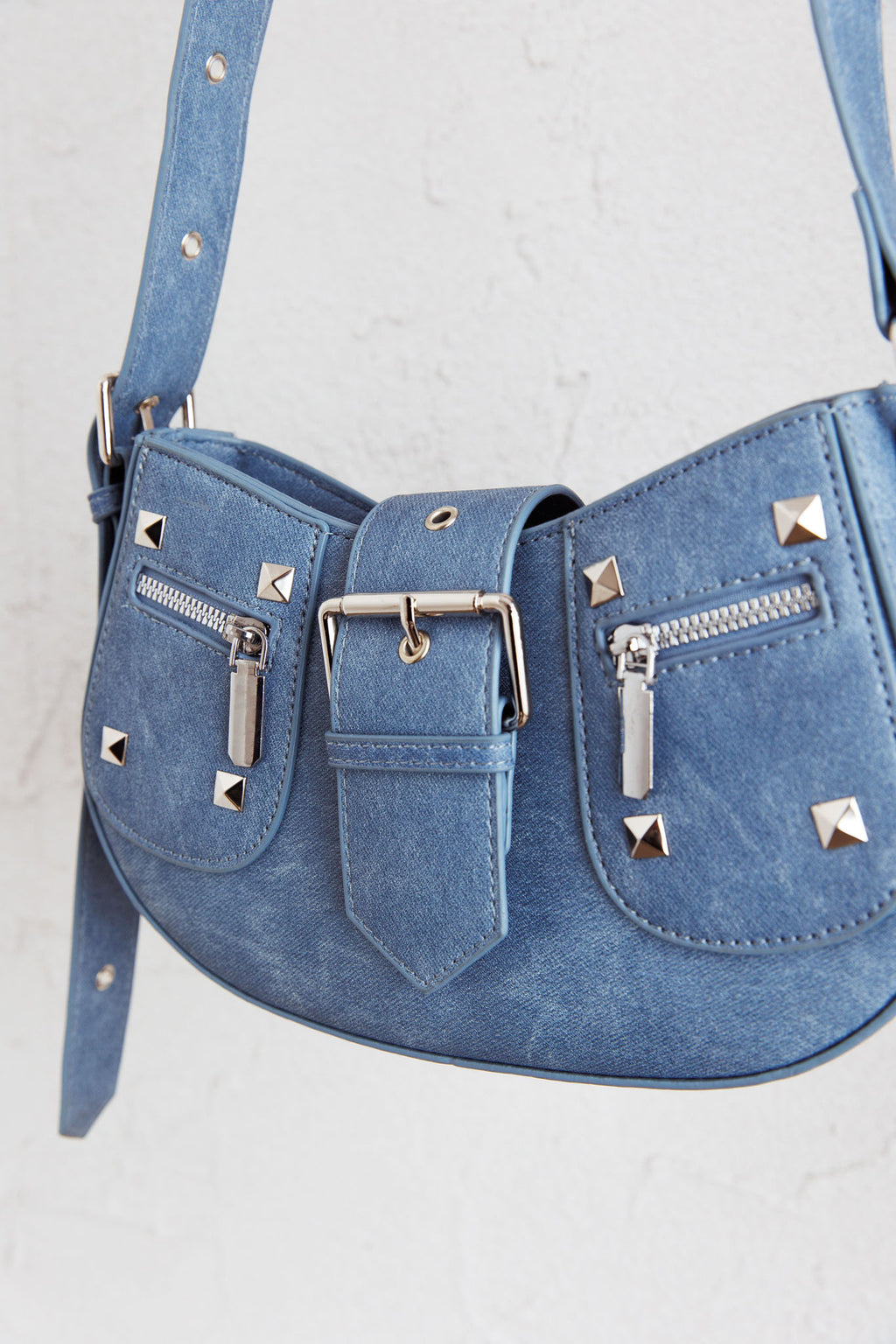 Britney Buckle Saddle Bag Denim by Selfie Leslie