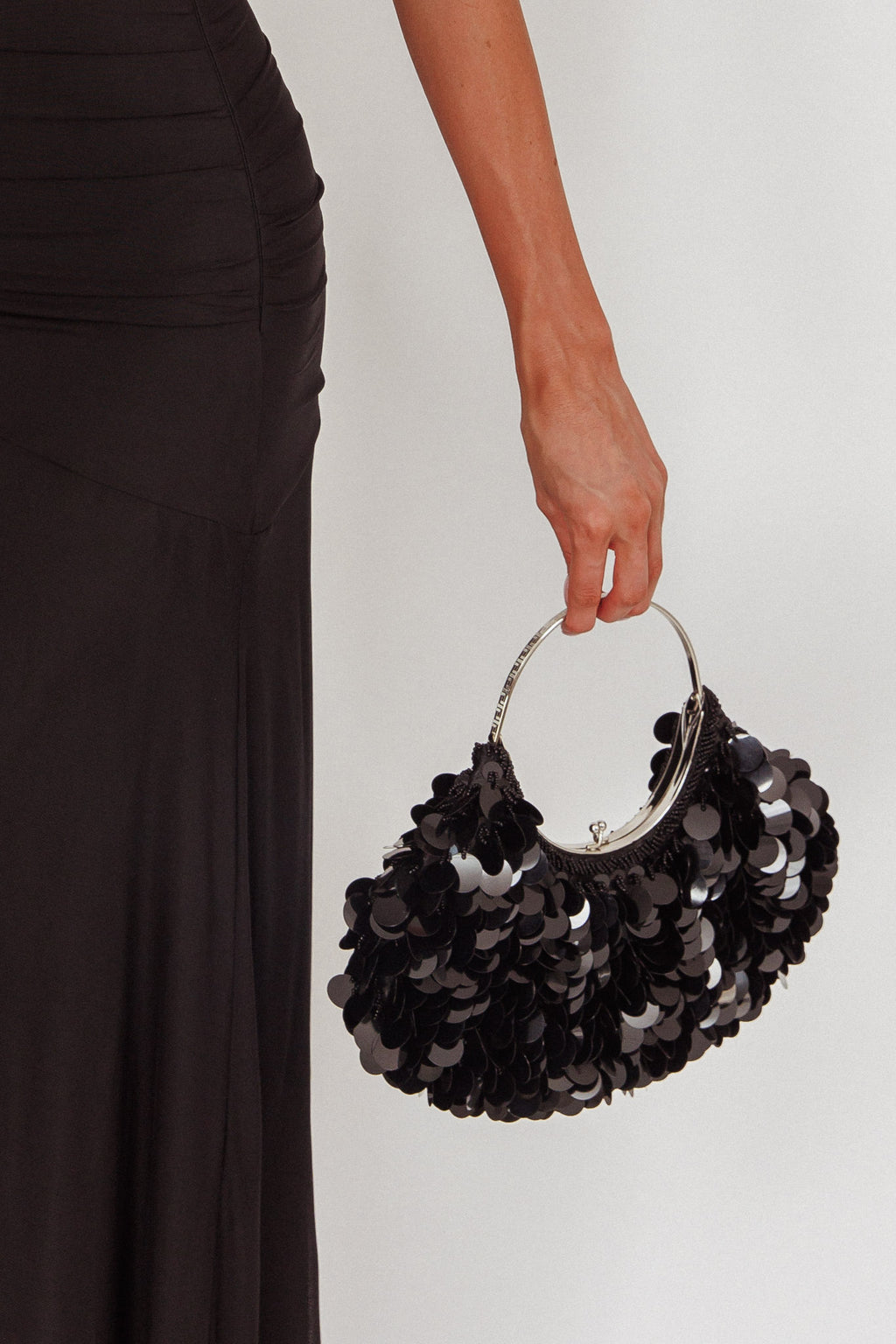 Drama Kisslock Moon Purse Sequin Black by Selfie Leslie