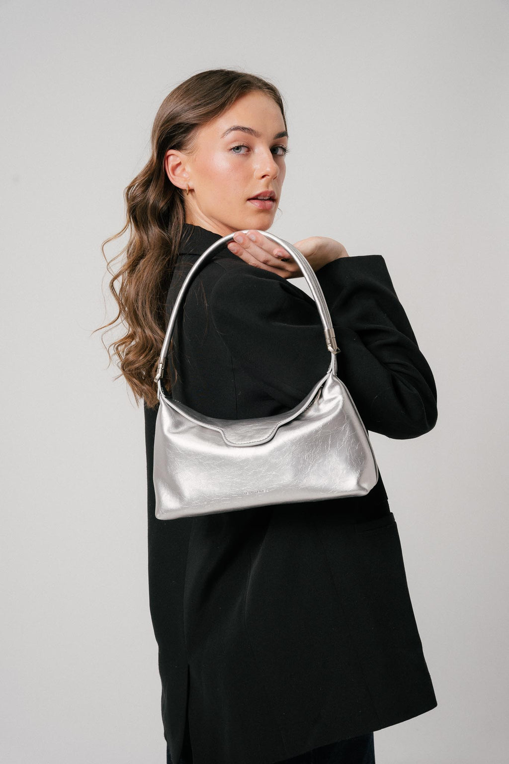 TEN TONES Aurelia Hobo Bag Silver by Selfie Leslie