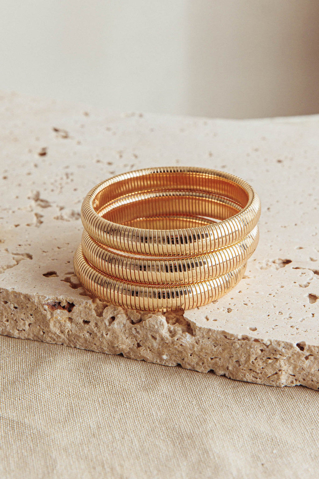 Oliver Stretch Bangles Set Dark Gold by Selfie Leslie