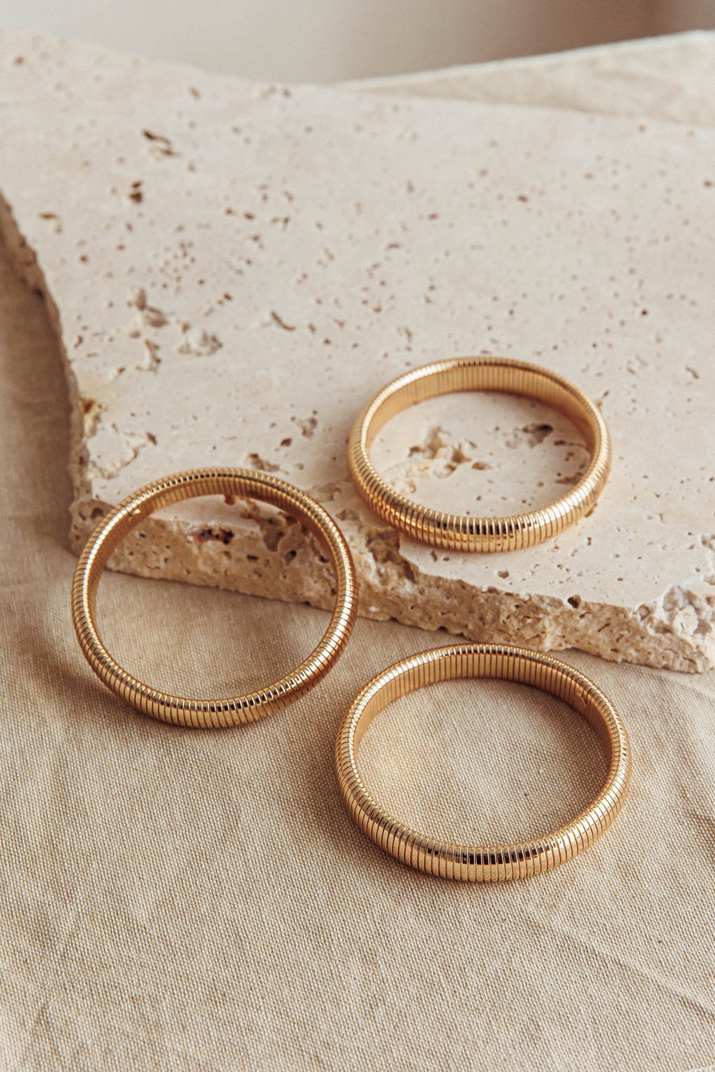 Oliver Stretch Bangles Set Dark Gold by Selfie Leslie