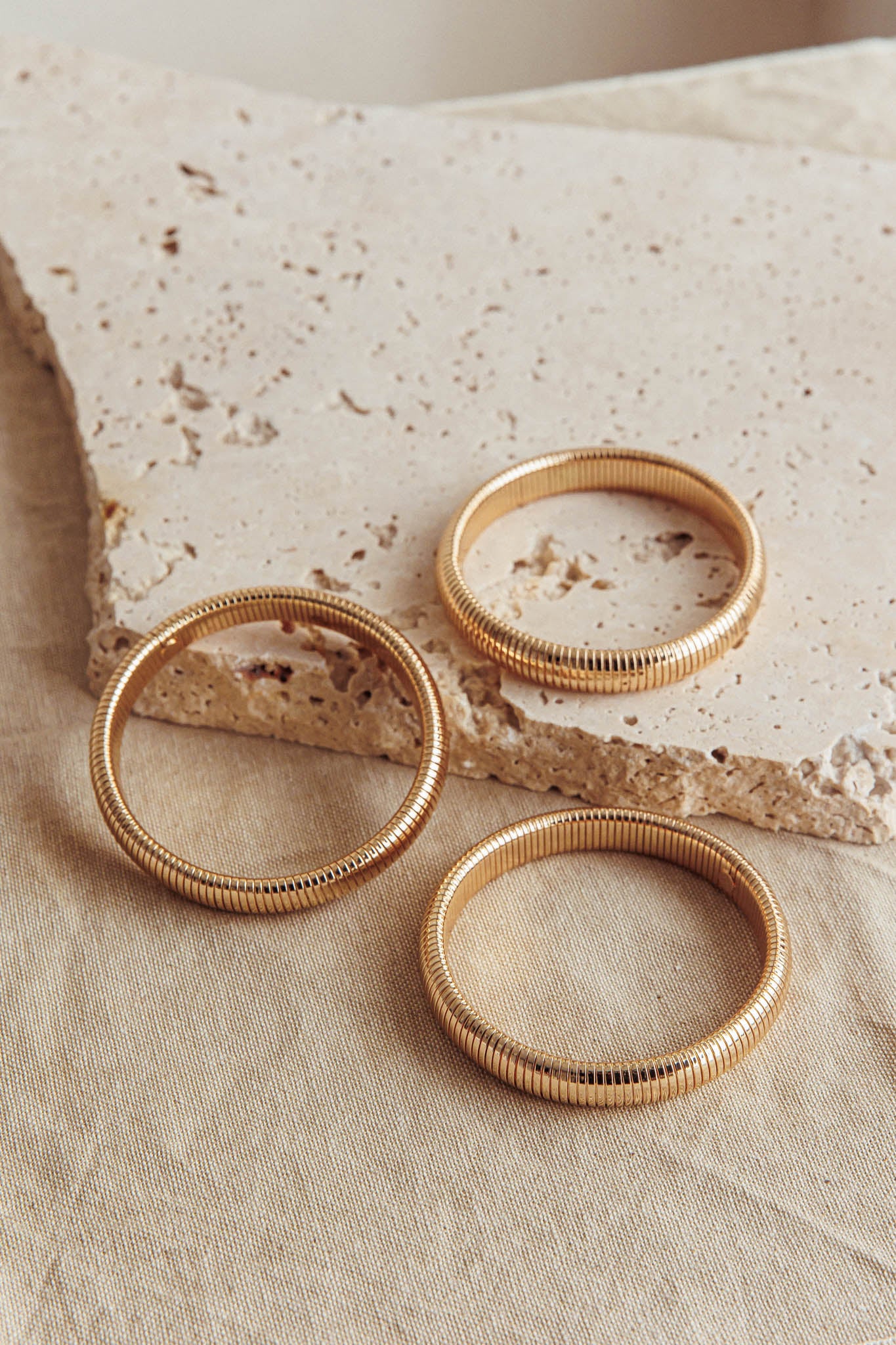 Oliver Stretch Bangles Set Dark Gold by Selfie Leslie