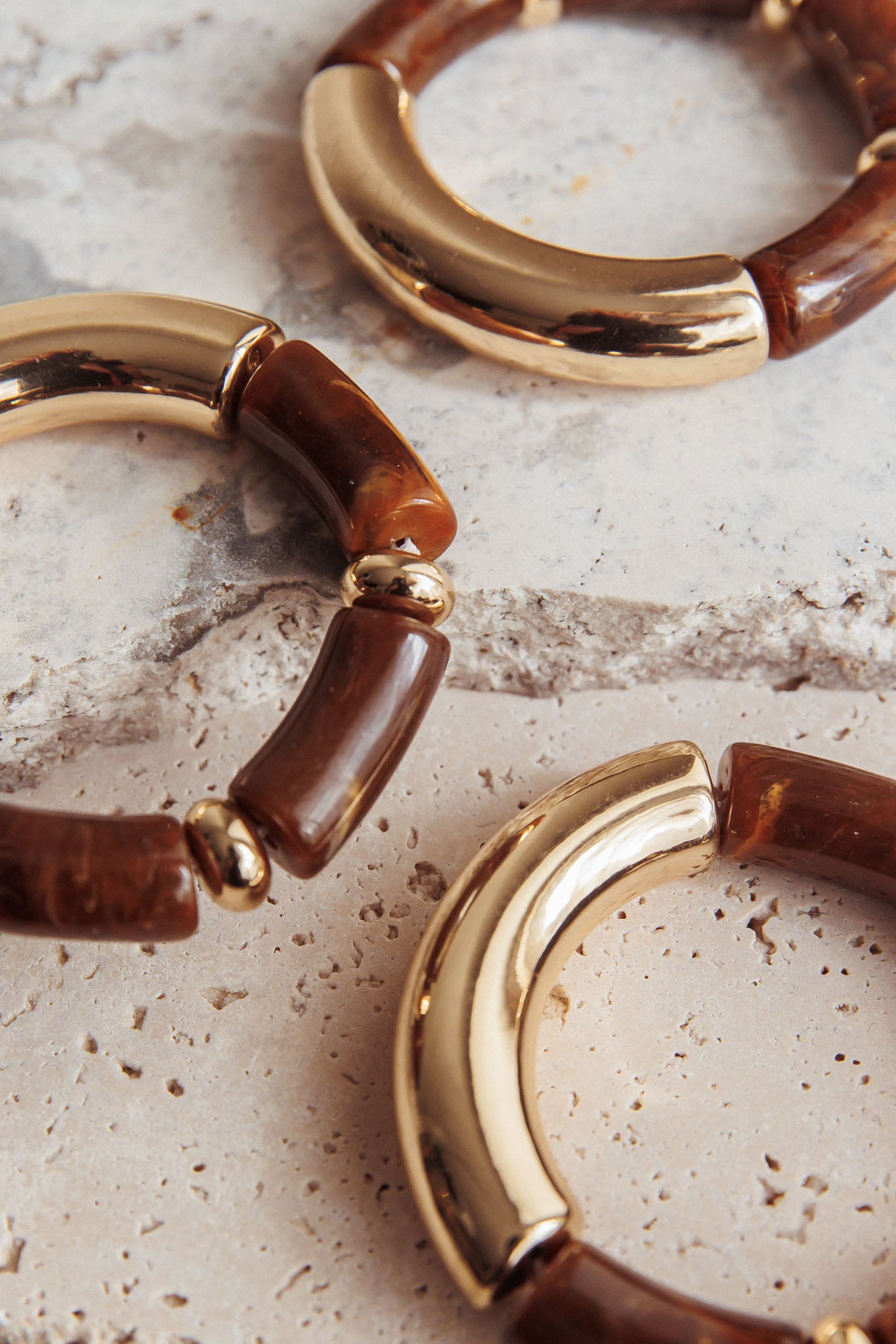 Zena Resin Bracelets Gold/Chocolate by Selfie Leslie