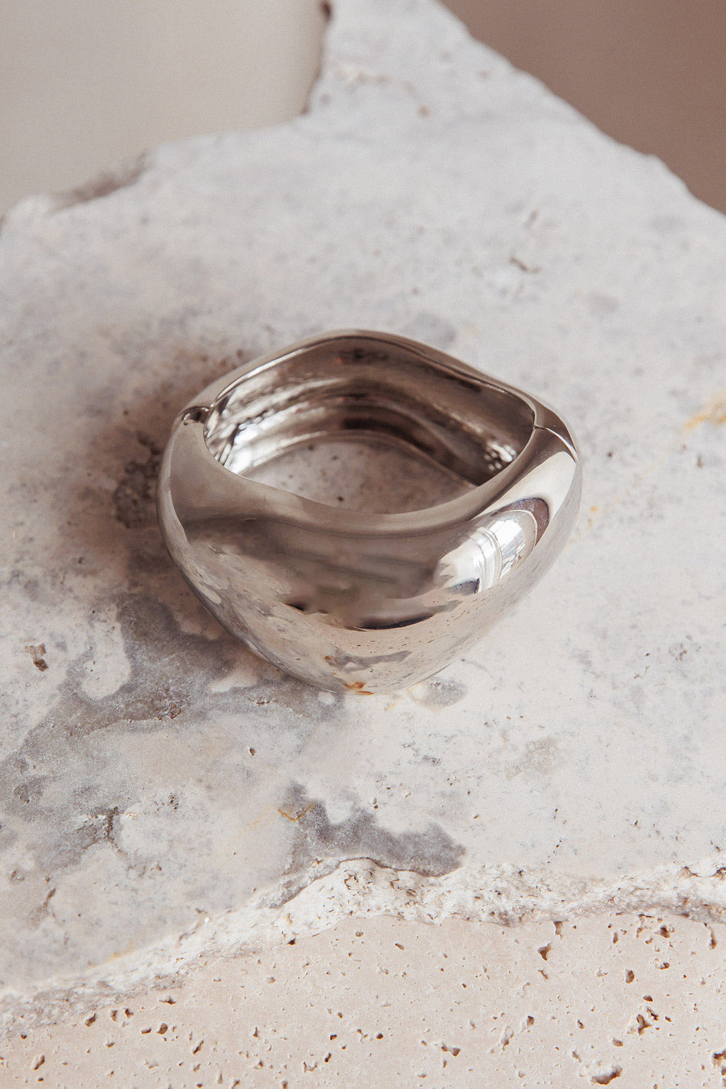 Summerland Chunky Irregular Bangle Dark Silver by Selfie Leslie