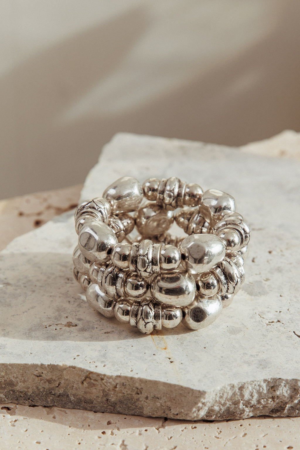 Ingrid Beaded Bracelet Brushed Silver by Selfie Leslie
