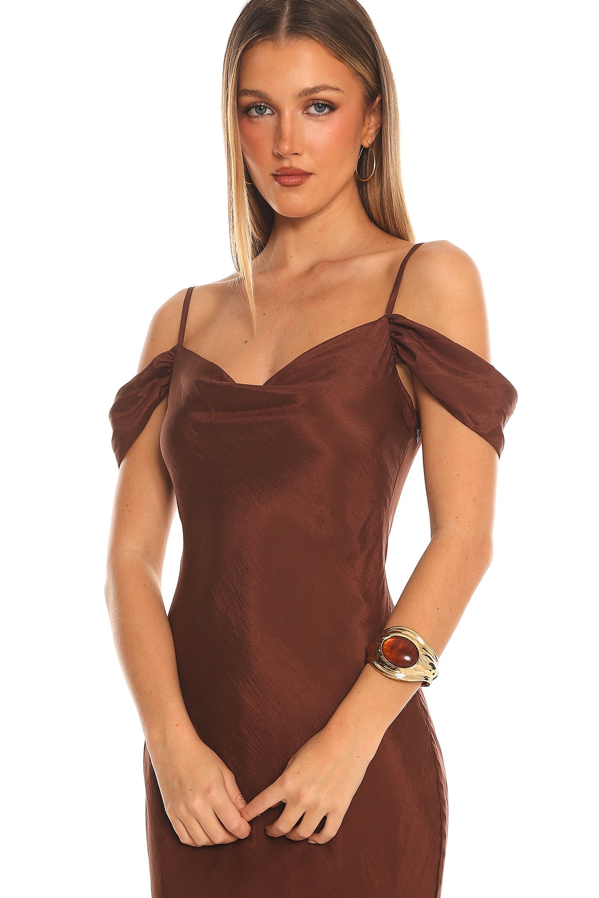 Siana Statement Cuff Bracelet Brown by Selfie Leslie