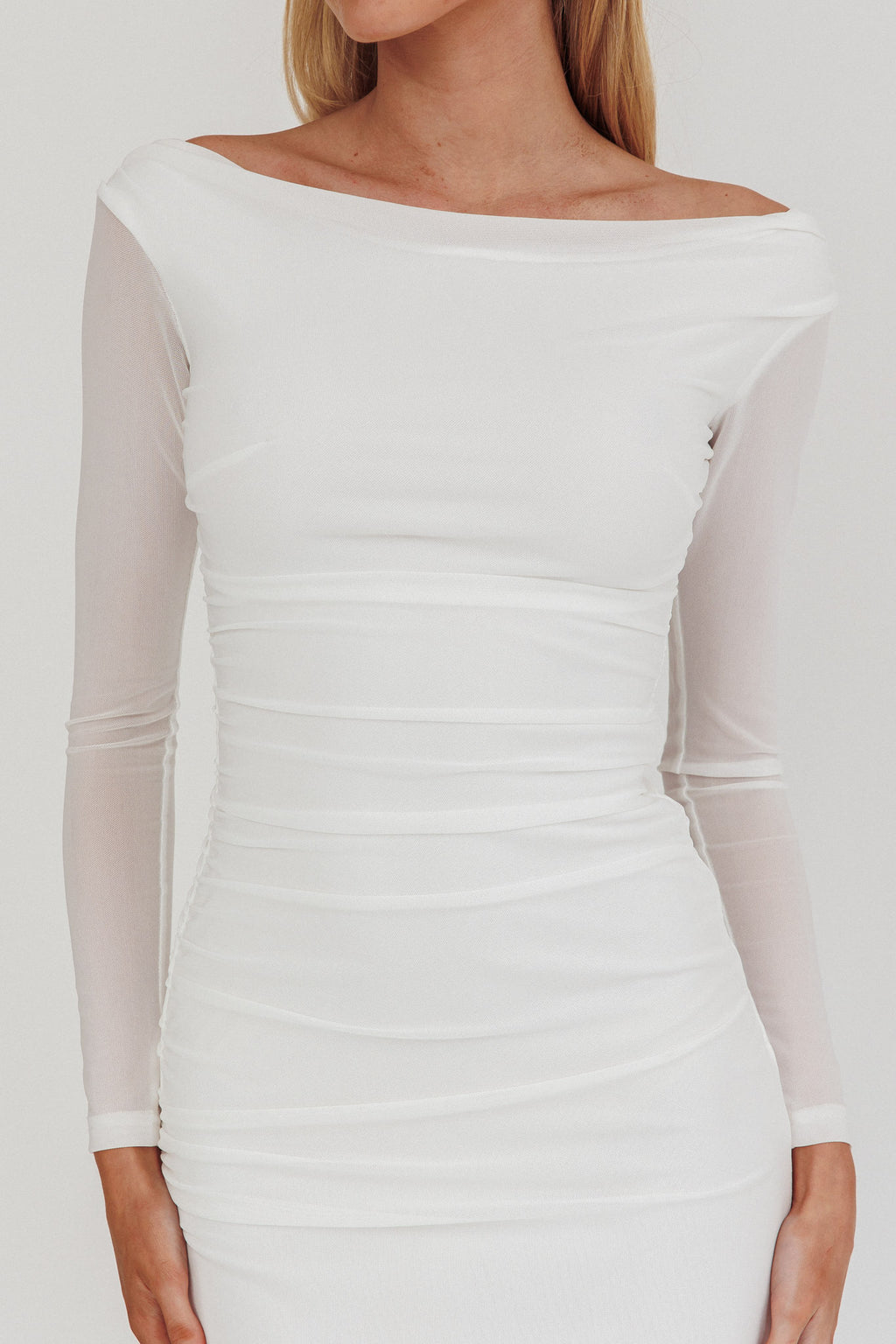 selfie leslie off the shoulder white dress Magnolia Off-Shoulder Mini Dress White