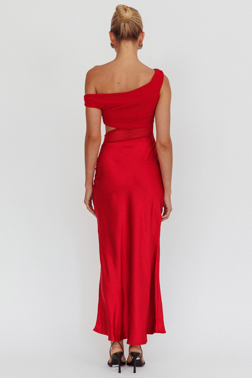 In Blooms Mesh Bodice Maxi Dress Wine by Selfie Leslie