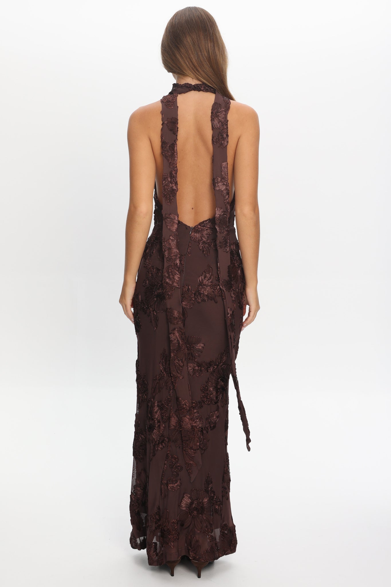 strapless open back dress Backless halter dress in linen – Velia Sierra Design International main image 1