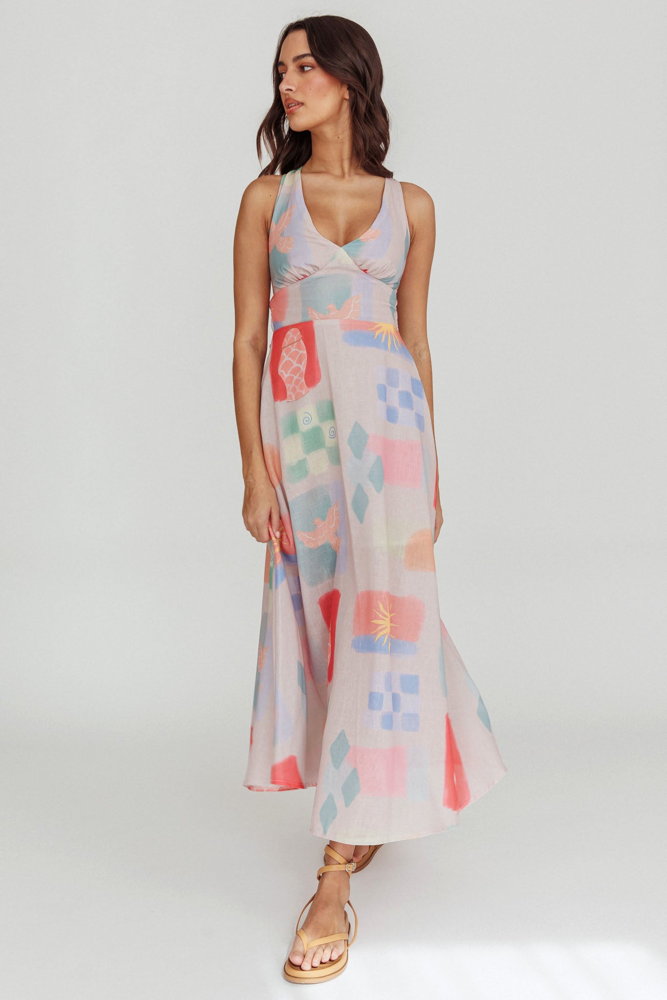 Leslie - Printed Button-Down Maxi Dress