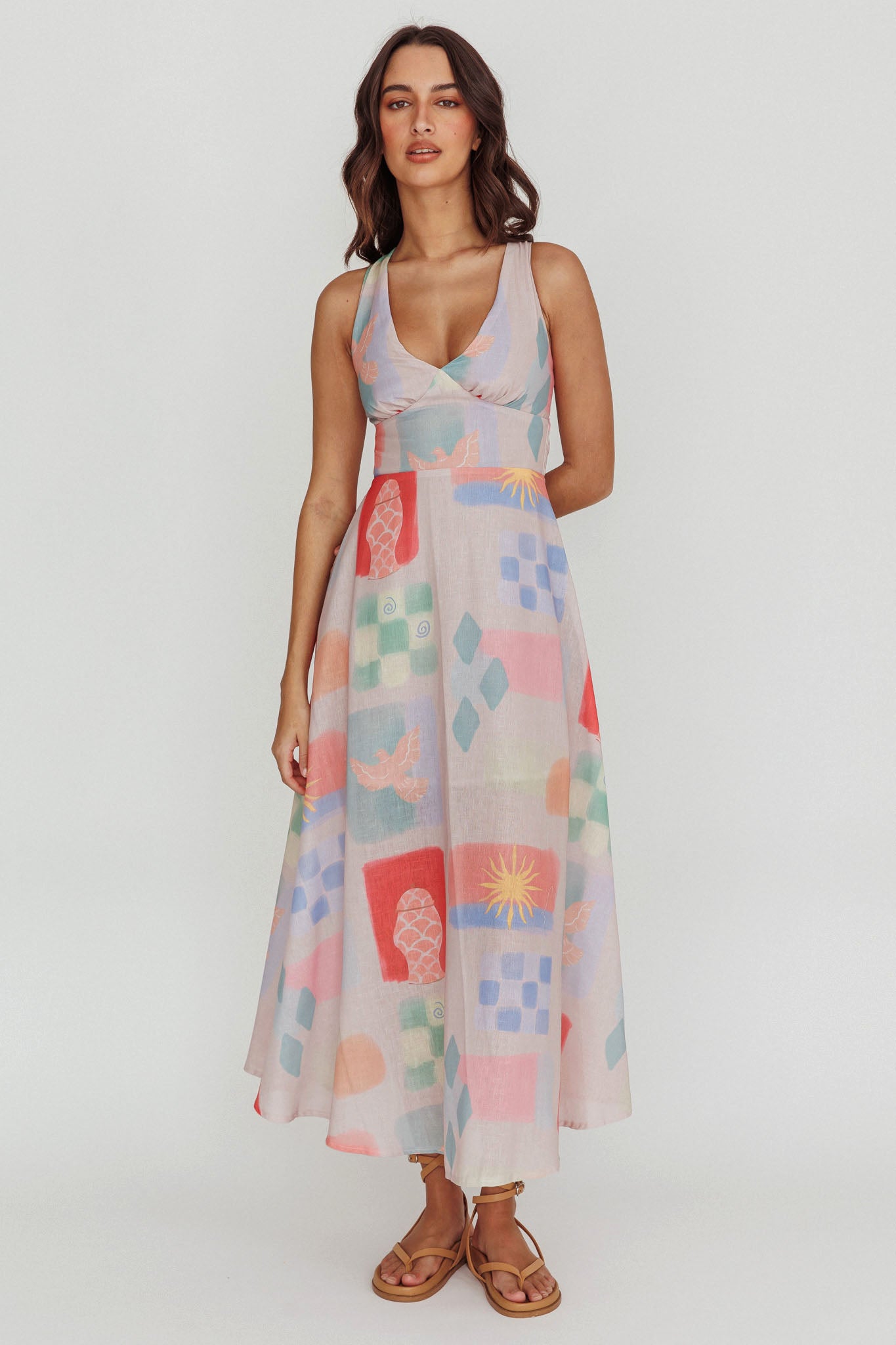 Sweethearts A-Line Print Maxi Dress Multi by Selfie Leslie