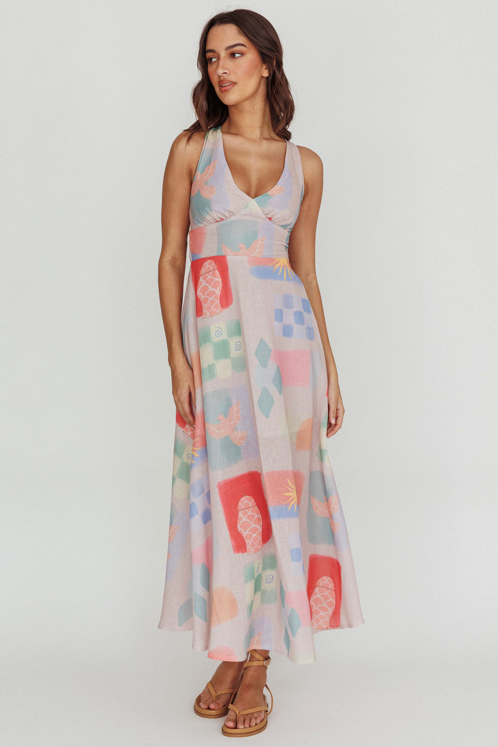 Sweethearts A-Line Print Maxi Dress Multi by Selfie Leslie