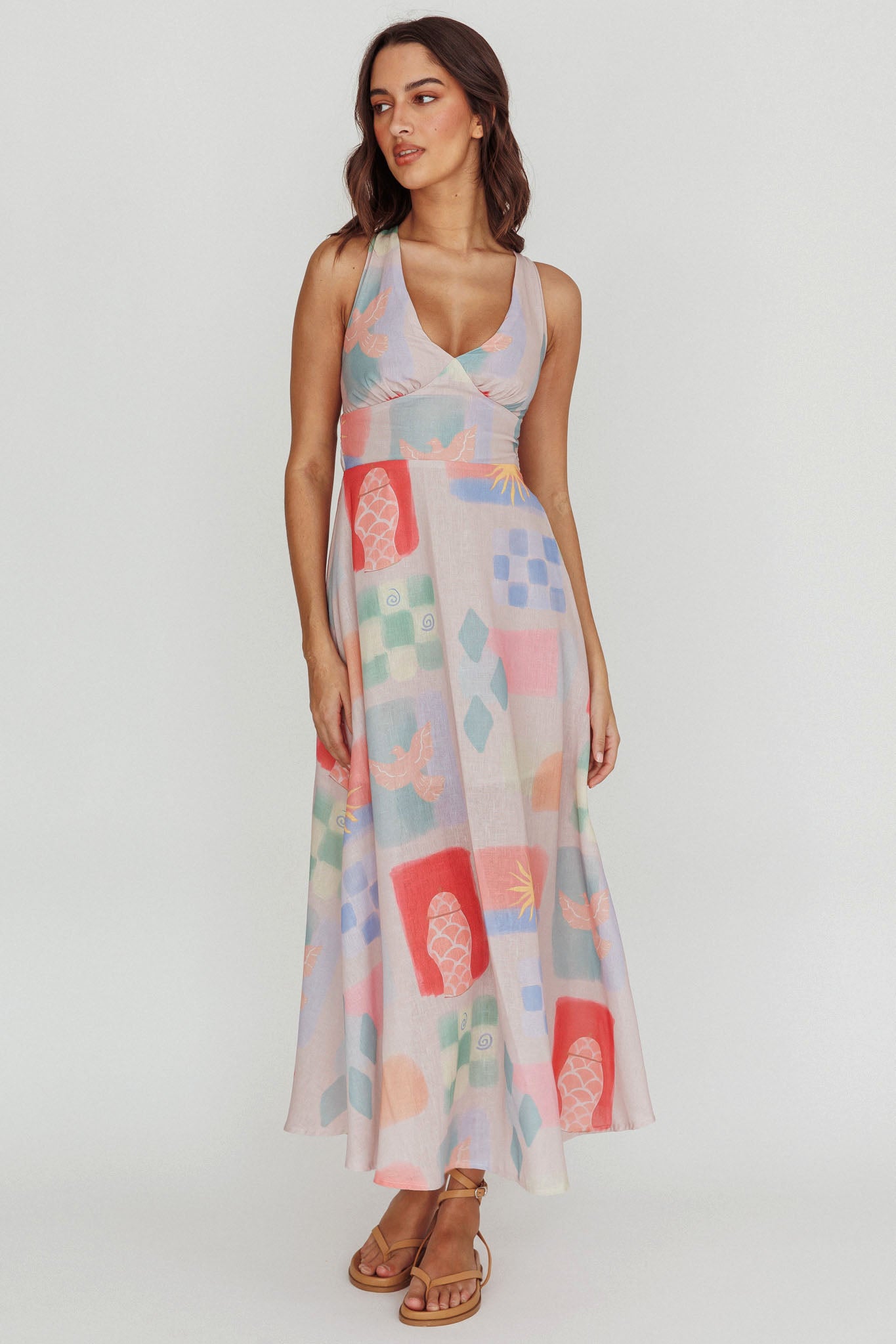 Sweethearts A-Line Print Maxi Dress Multi by Selfie Leslie