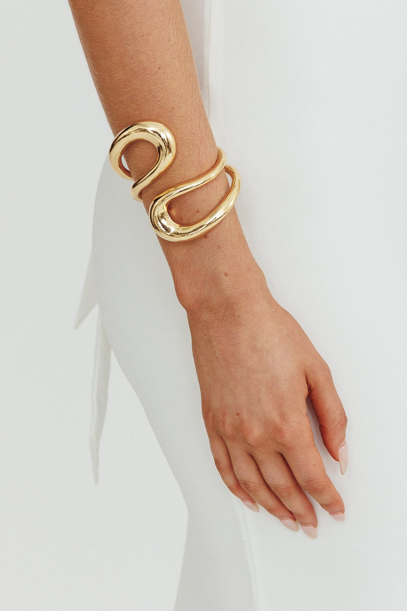 Wanderers Hinged Cuff Bracelet Gold by Selfie Leslie