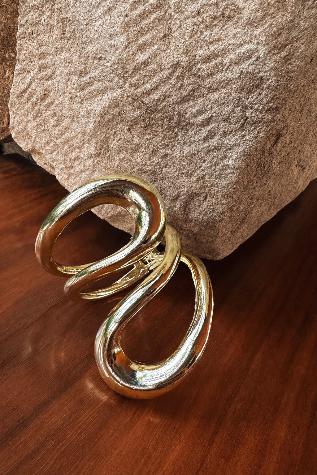 Wanderers Hinged Cuff Bracelet Gold by Selfie Leslie