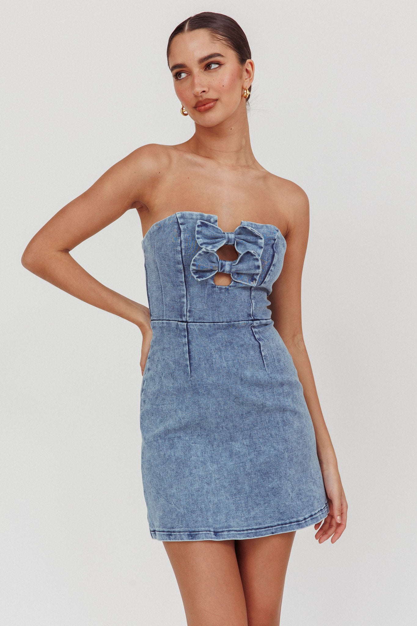 All For You Strapless Mini Dress Blue Denim - XL All For You Strapless Mini Dress Blue Denim - XL