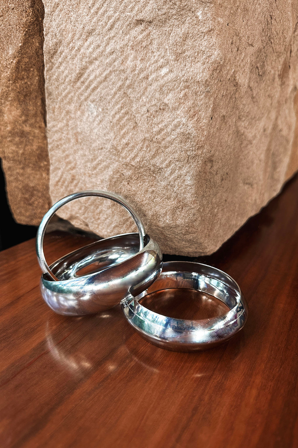 Hype Girl Bangle Bracelet Set Silver by Selfie Leslie
