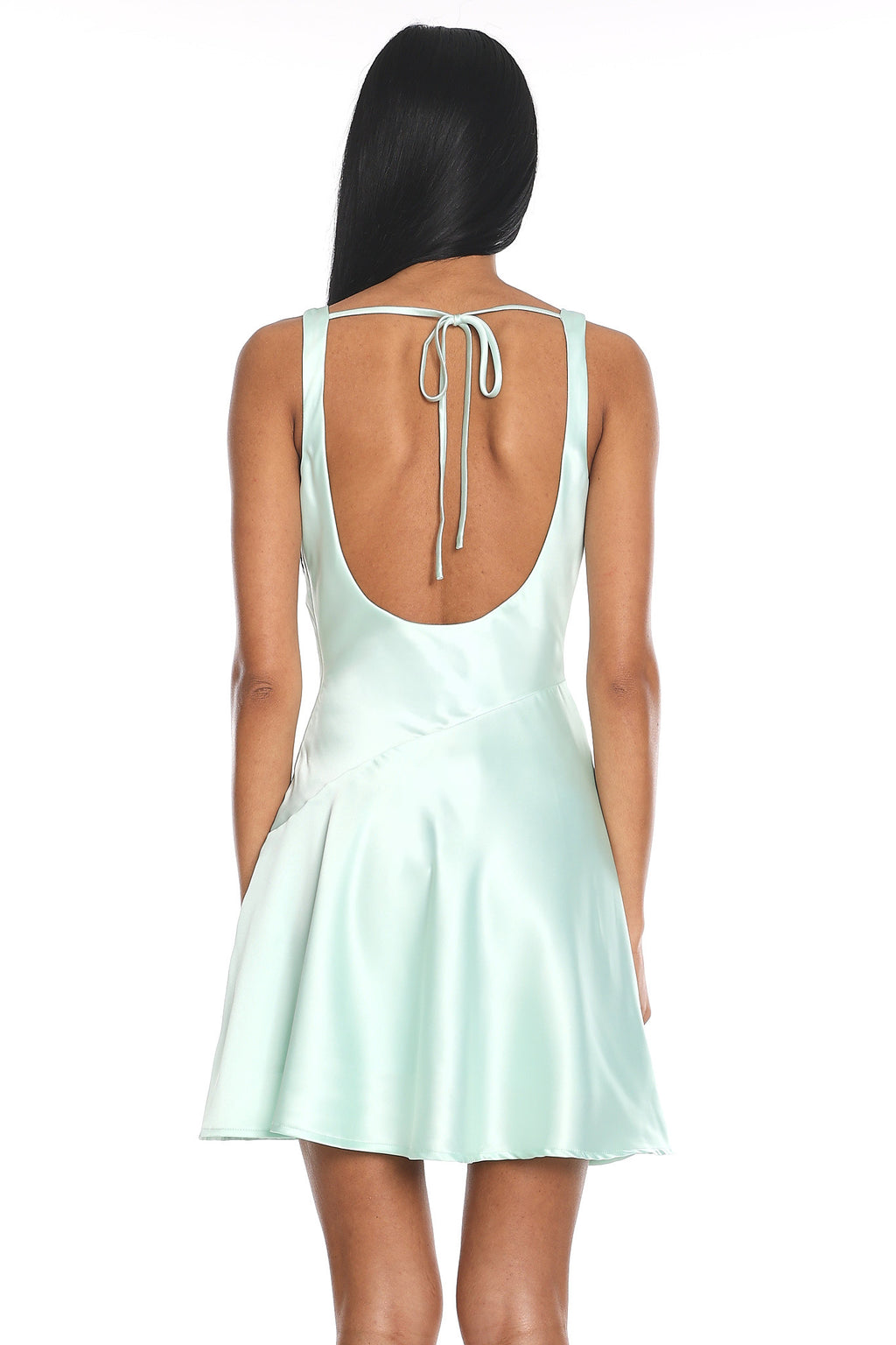 Brigid Cowl Neck Scoop Back Mini Dress Mint by Selfie Leslie